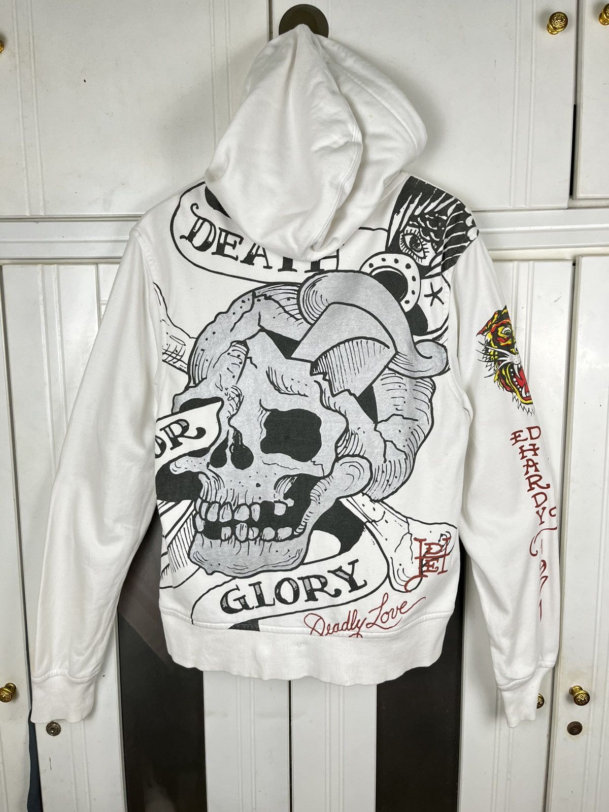 Ed Hardy × Vintage Vtg Ed Hardy Hoodie Zip Up Size US S / EU 44-46 / 1 - 1 Thumbnail