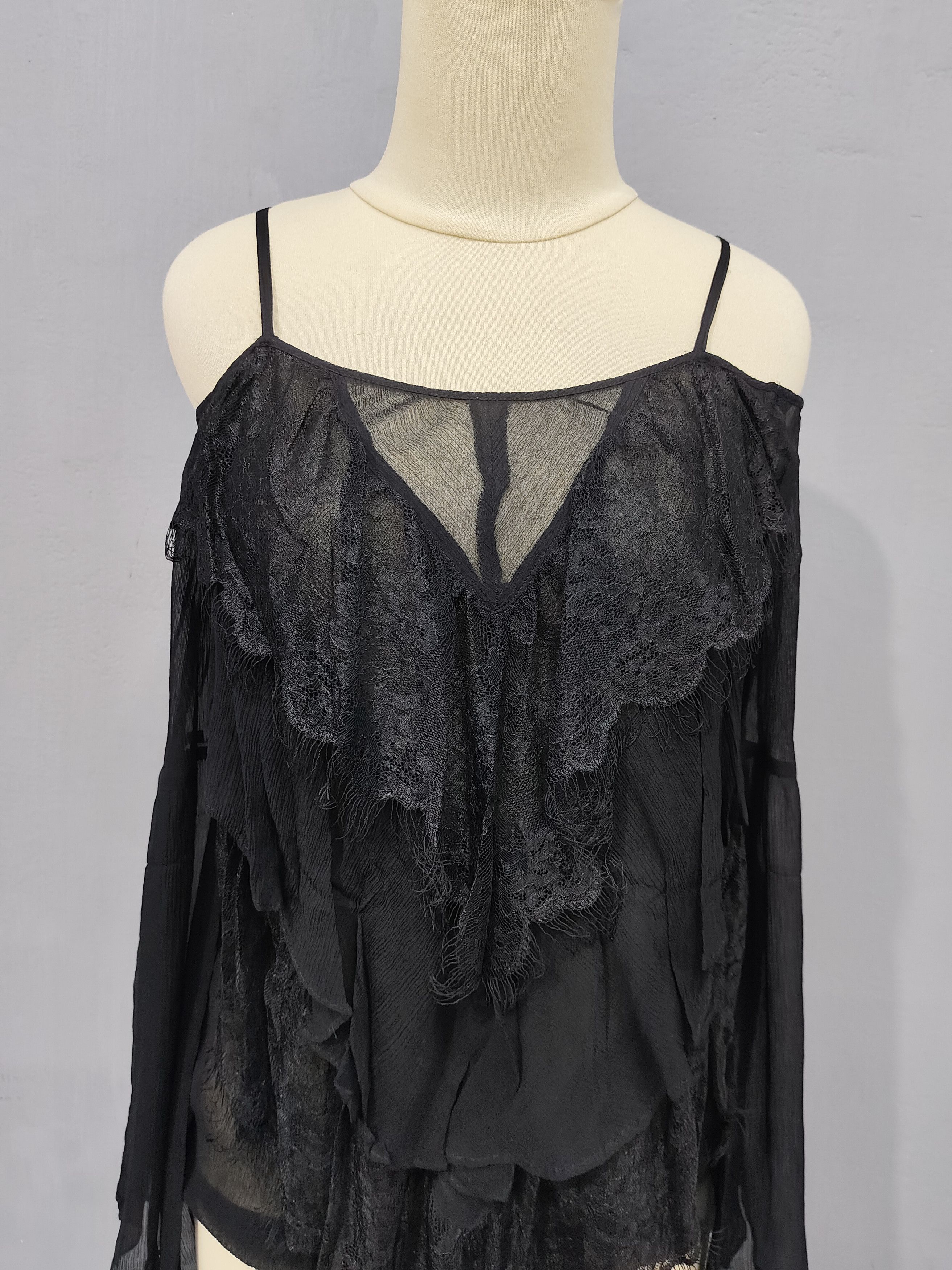 KMRii 2000s Grace Continental🇯🇵Gothic Romantic Silk Sheer Blouse Size M / US 6-8 / IT 42-44 - 2 Thumbnail