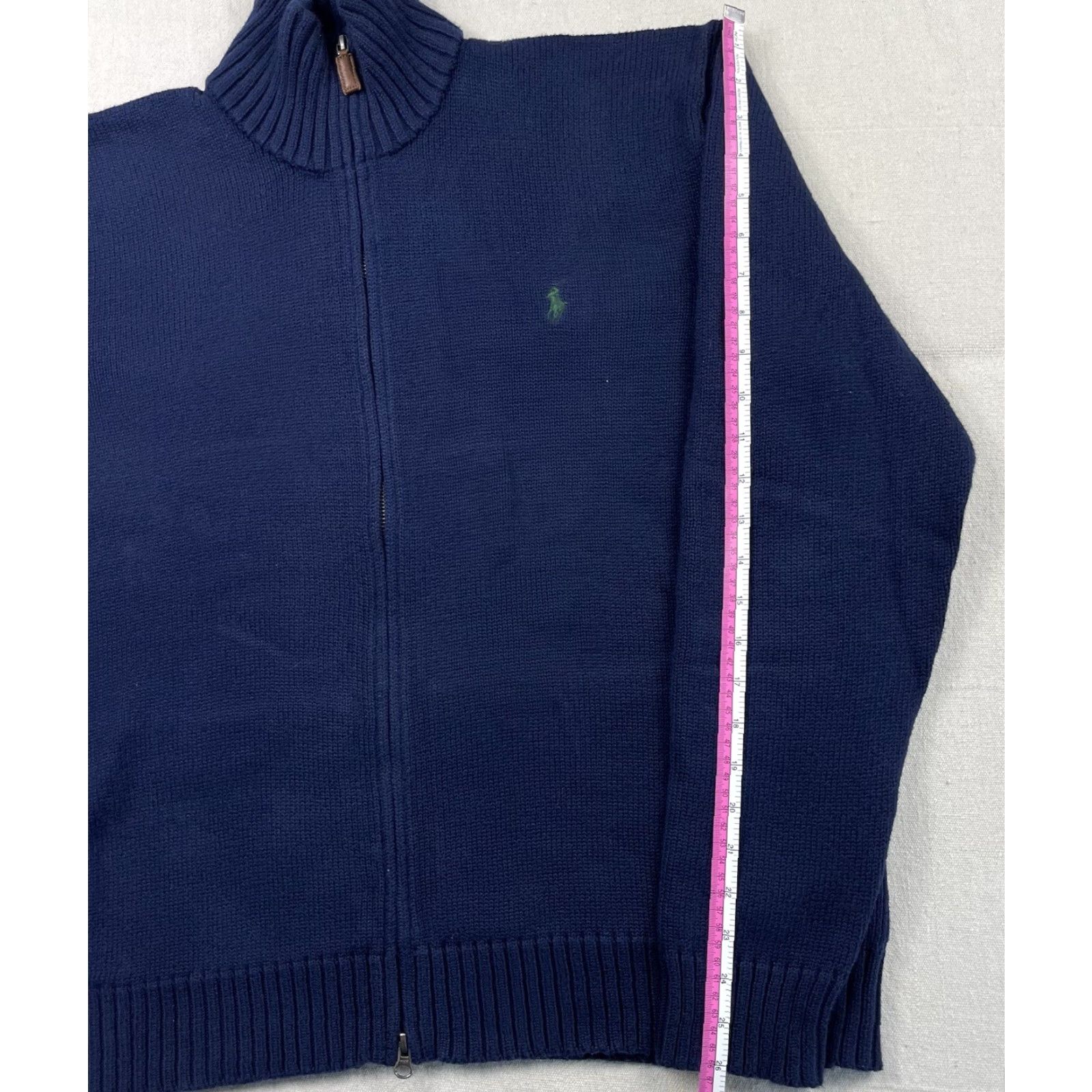 Polo Ralph Lauren VINTAGE Polo Ralph Lauren Cardigan Sweater Men’s L Solid Knit Blue Zip Pockets Outdoor Preppy Size US L / EU 52-54 / 3 - 5 Thumbnail