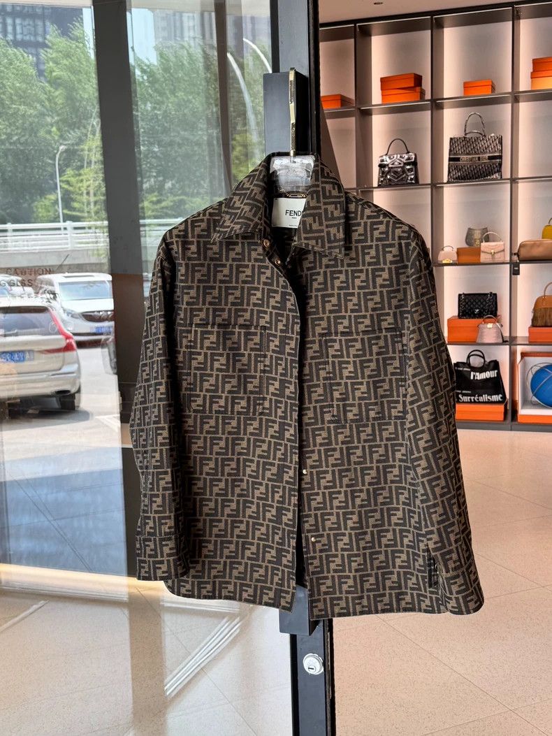 Fendi FF shirt collar full print jacket