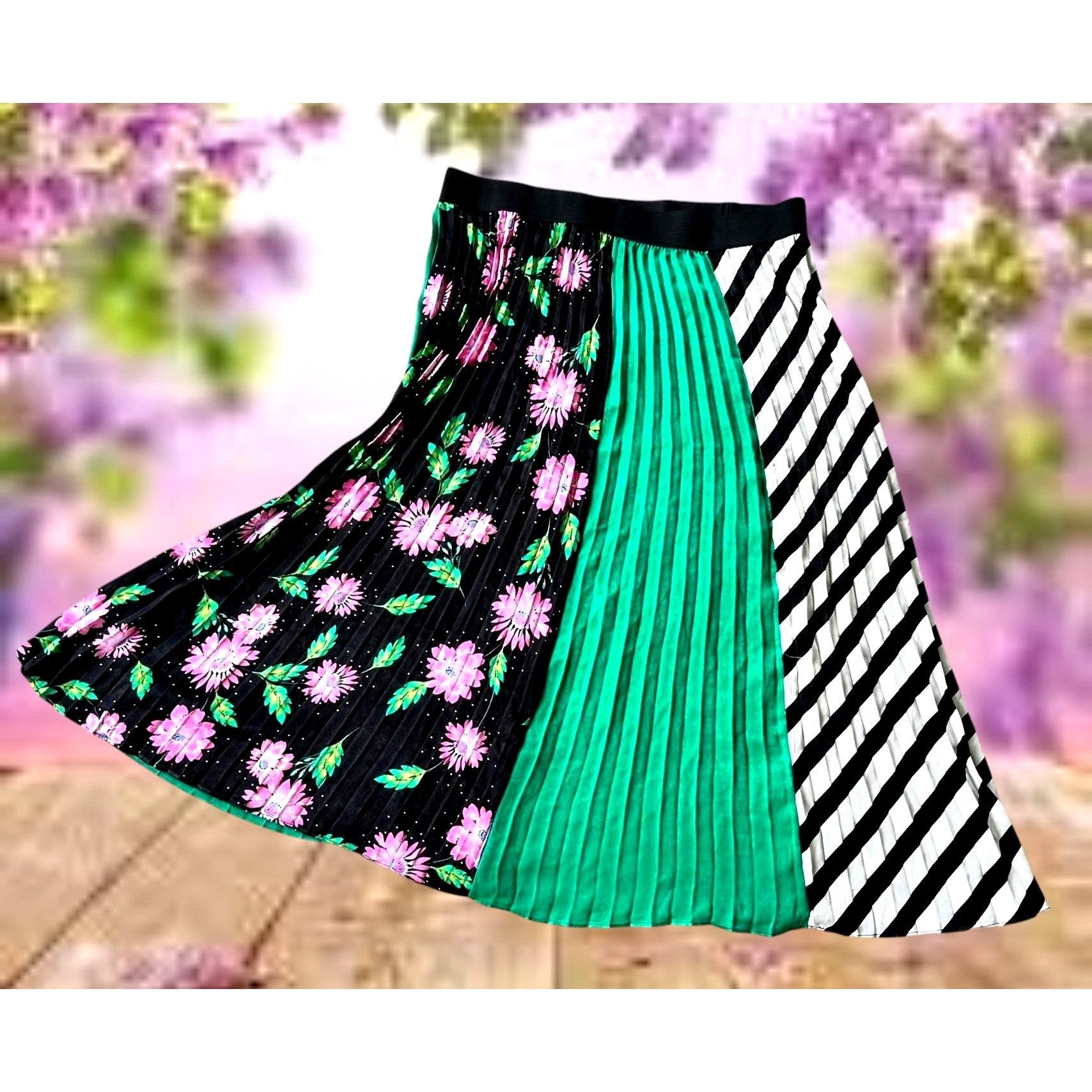 Other NWT Capsule Simply Be Skirt Size 16 Stretch Waist Pleated Fl Size 38" / US 16 / IT 52 - 1 Thumbnail