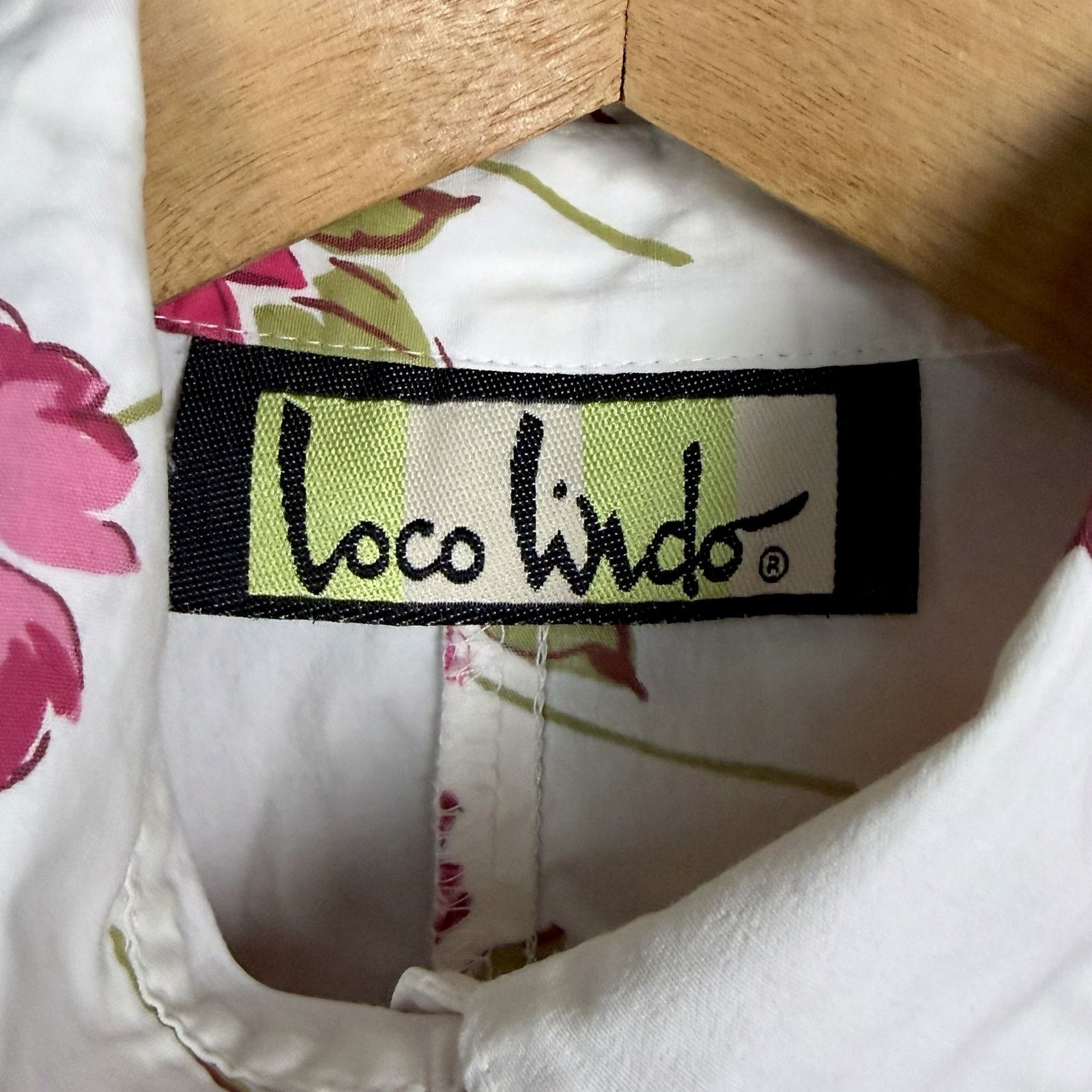 Other Vintage 90s LOCO LINDO Small Top Blouse White Pink Floral Size S / US 4 / IT 40 - 4 Thumbnail