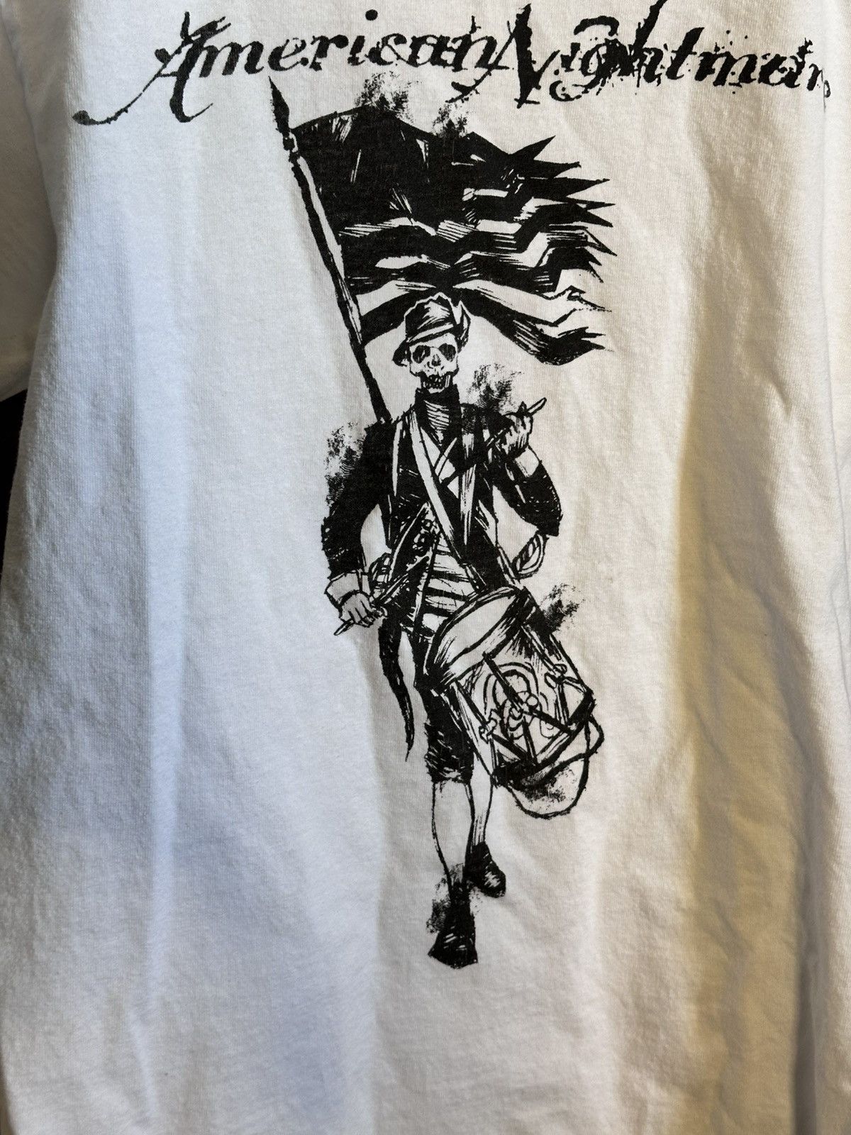 Band Tees AMERICAN NIGHTMARE drummer skeleton vintage white t-shirt Size US S / EU 44-46 / 1 - 4 Thumbnail