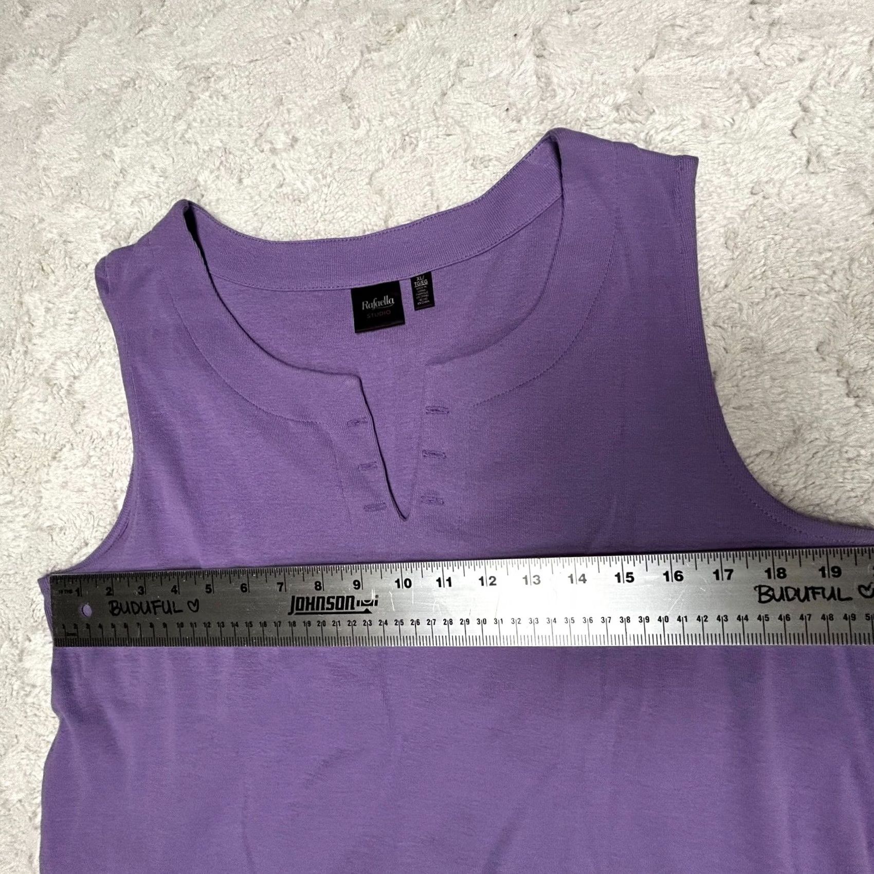 Vintage Rafaella Studio Women's Top V-Neck Knit Sleeveless Blouse Purple XL Size XL / US 12-14 / IT 48-50 - 5 Thumbnail