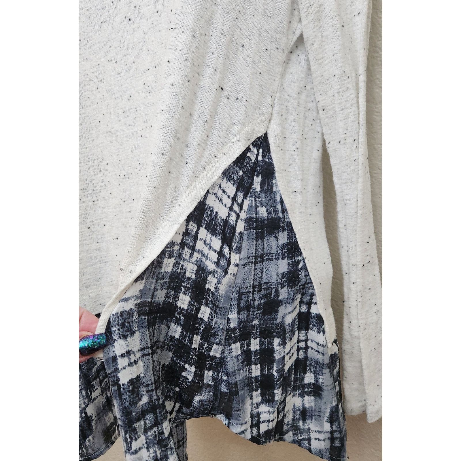 Other Blue White Popcorn Knit Layer Look Top Medium Lightweight Size M / US 6-8 / IT 42-44 - 2 Thumbnail