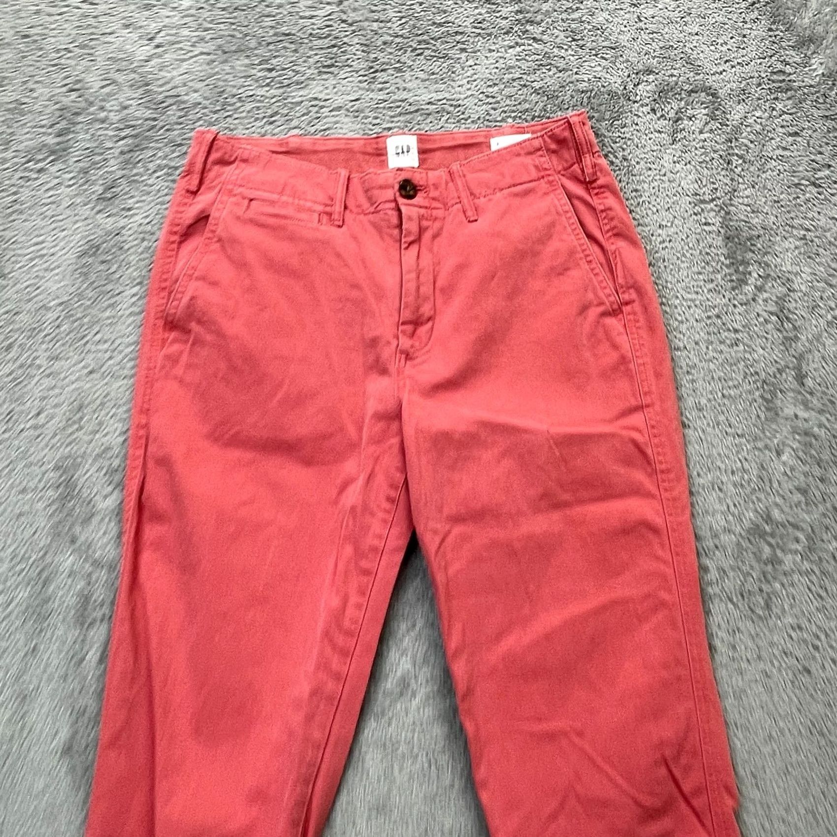 Gap VINTAGE Gap Pants Womens 2 Pink Khaki Straight Leg Cotton Stretch Workwear Casual Size 26" / US 2 / IT 38 - 5 Thumbnail