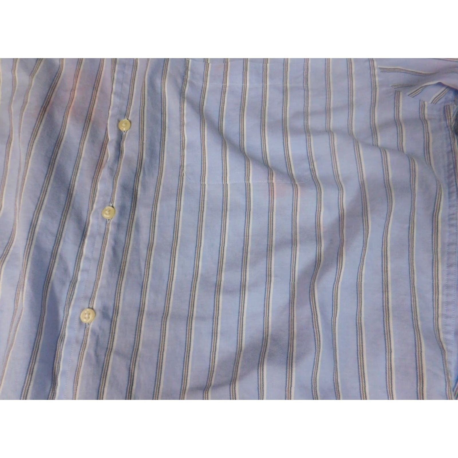 Nautica Nautica Mens Shirt Dress Shirt 16 Blue Striped Button-Down Long Sleeve Cotton Knit Vintage? No Size US L / EU 52-54 / 3 - 7 Thumbnail