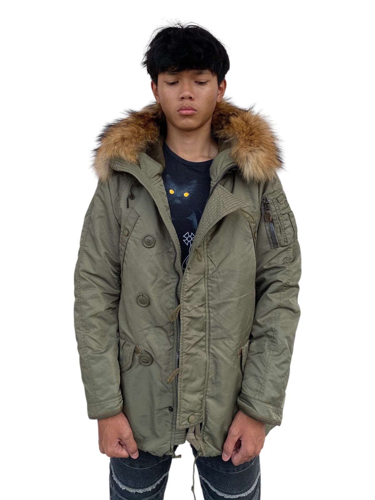 Japanese Brand 2000s GOA - Fur Hoodie Apocalypse Style Parka Jacket Size US M / EU 48-50 / 2 - 4 Thumbnail