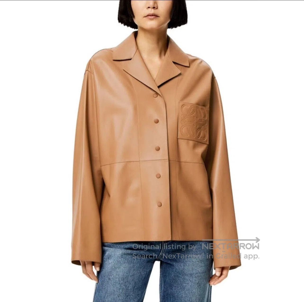 Loewe LOEWE Logo Single-Breasted Leather Shirt Jacket. Size S / US 4 / IT 40 - 7 Thumbnail