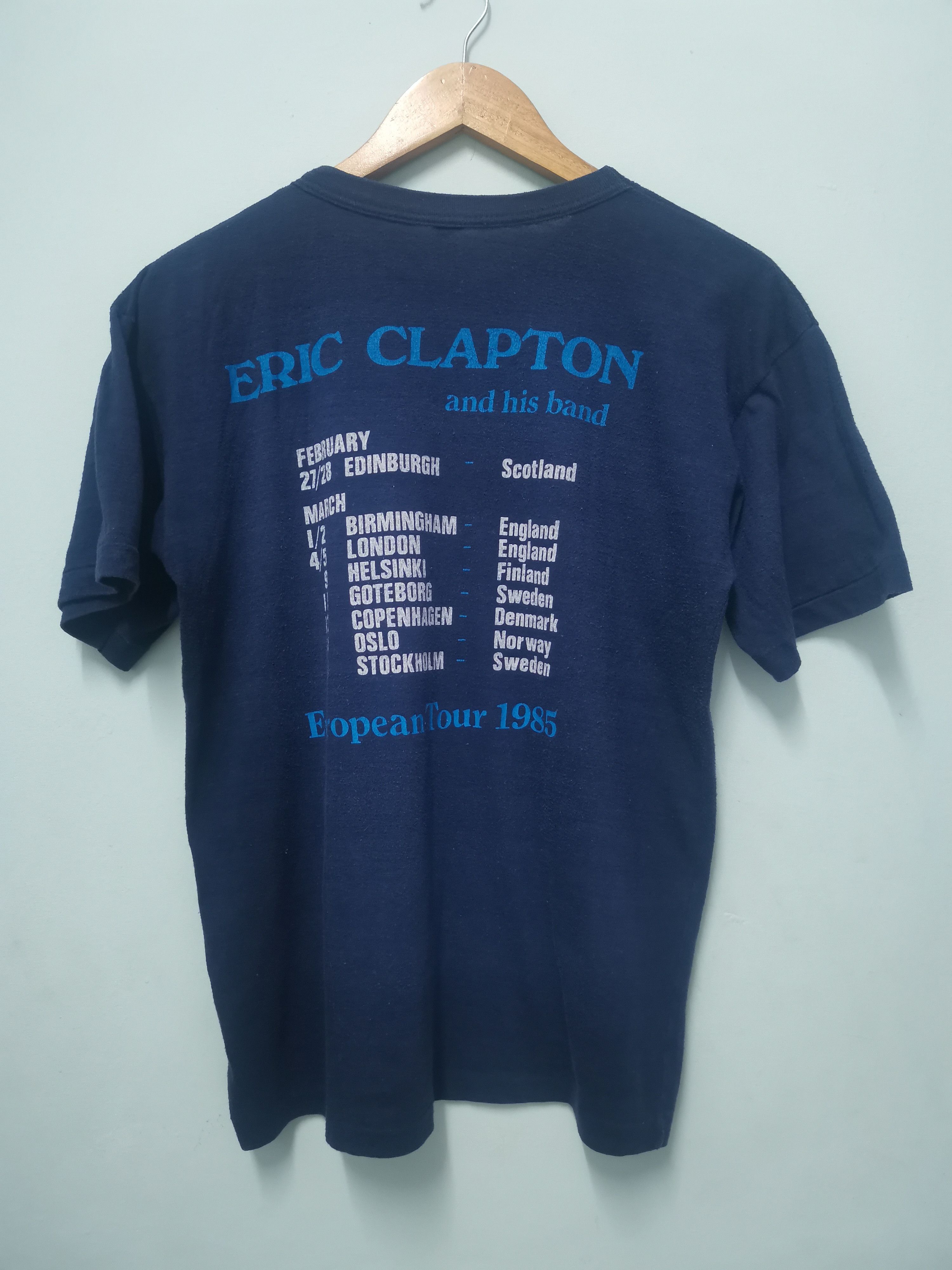 Band Tees Vintage Eric Clapton Tour 1985 Tee Stitches Rock Blues Size US M / EU 48-50 / 2 - 3 Thumbnail