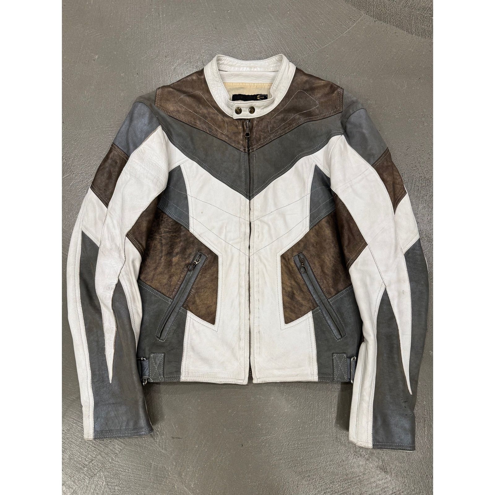Roberto Cavalli S/S2004 Roberto Cavalli paneled biker leather jacket Size US L / EU 52-54 / 3 - 1 Thumbnail