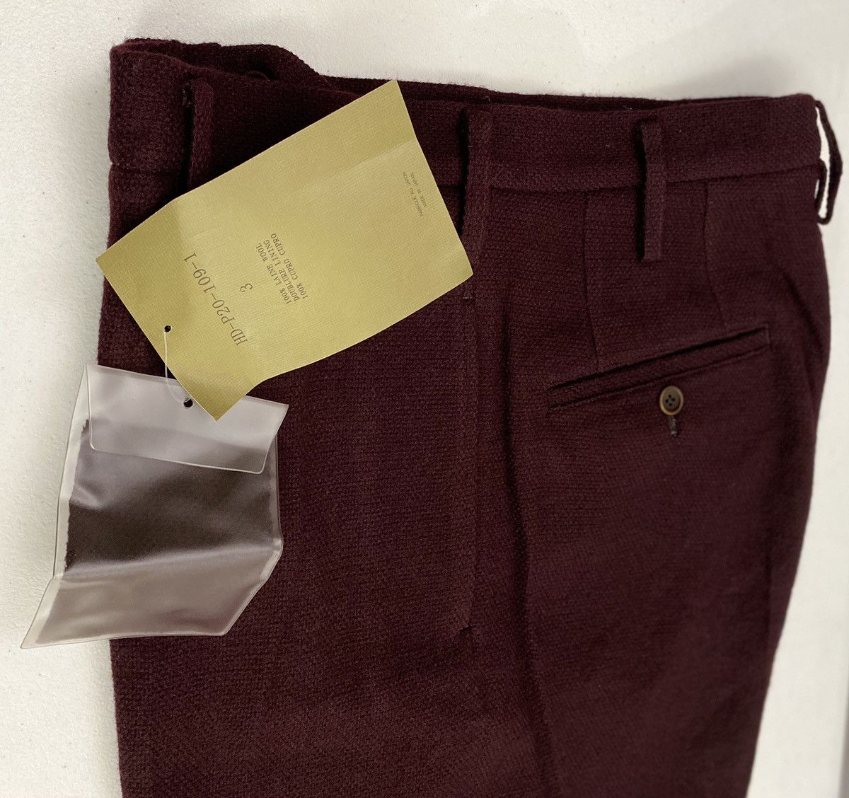 Yohji Yamamoto Yohji Yamamoto 🇯🇵 Dark Wine Crepe Wool Knit Trousers 34 NEW Size US 34 / EU 50 - 8 Thumbnail