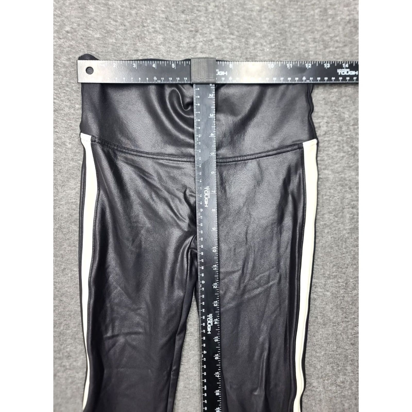 Spanx Spanx Faux Leather Side Stripe Leggings Black White Women M Medium Slimming Tummy Control Shaping High Rise Casual Winter Fall Spring Size 32" / US 10 / IT 46 - 3 Thumbnail