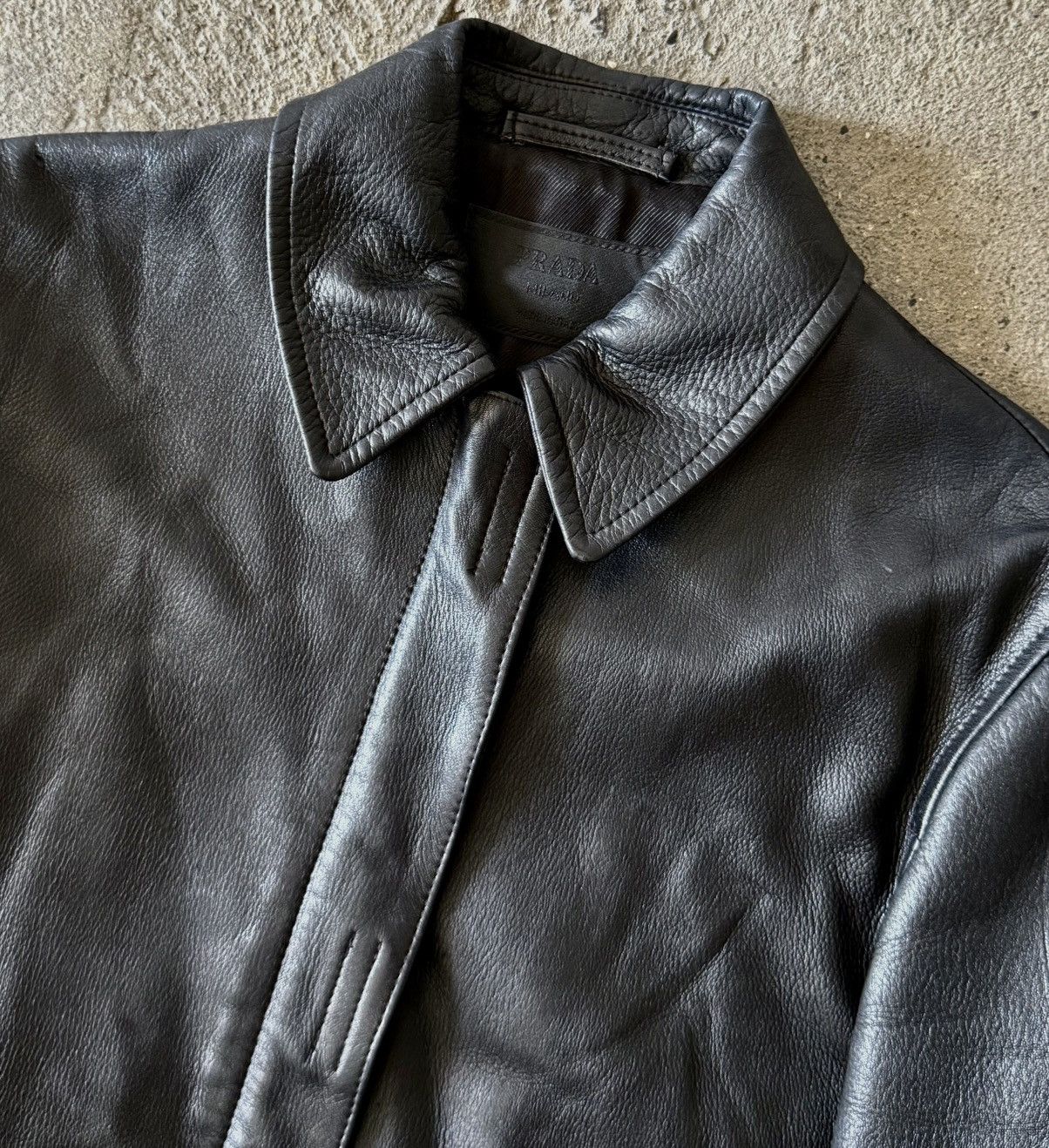 Prada Prada - 1999 - Velcro Zippered - Leather Jacket Size XS / US 0-2 / IT 36-38 - 2 Thumbnail