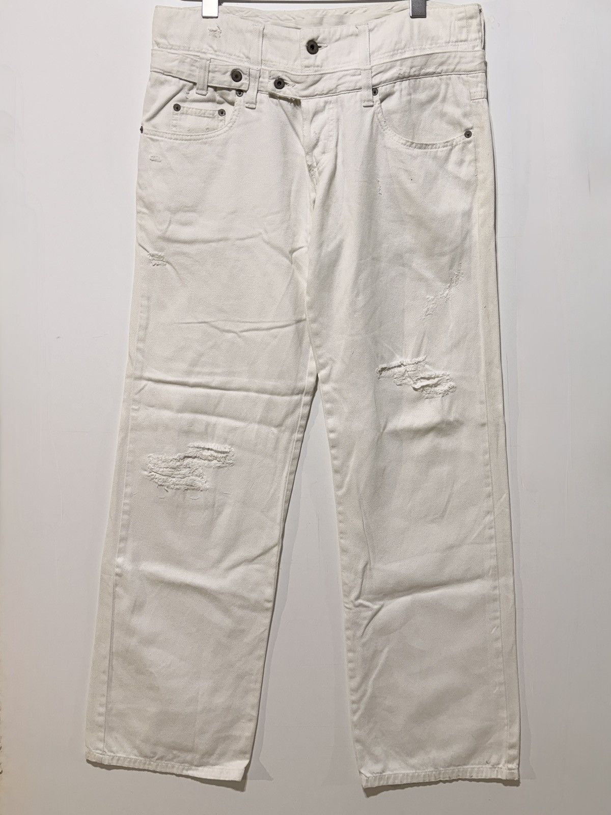 Dolce & Gabbana D&G Archive 2005 Asymmetric Waist White Denim - Ittierre Size US 36 / EU 52 - 1 Thumbnail