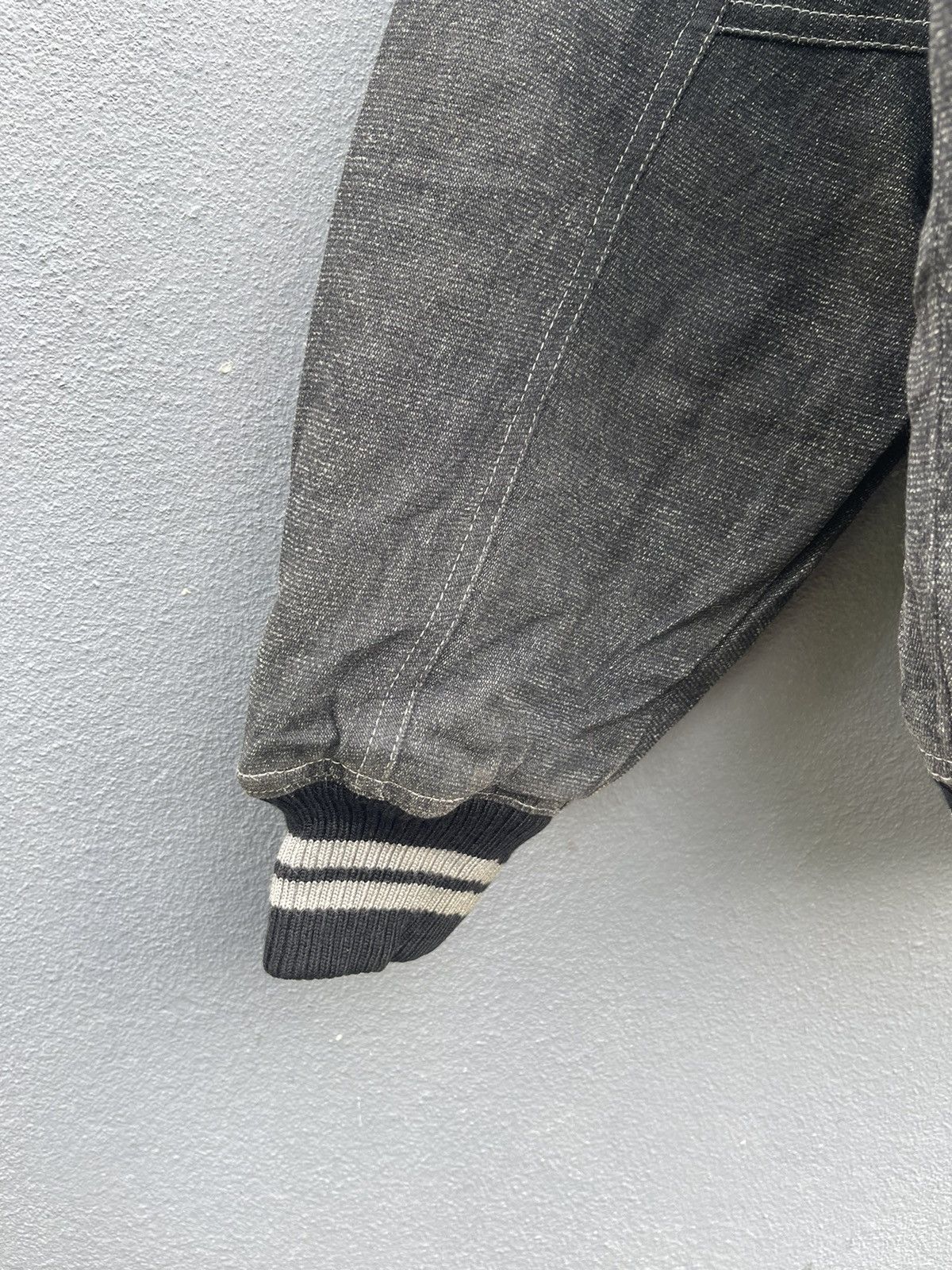 Japanese Brand × Vintage Jean Louis Fradet Vintage Denim Varsity Jacket - Size L Size US L / EU 52-54 / 3 - 17 Thumbnail