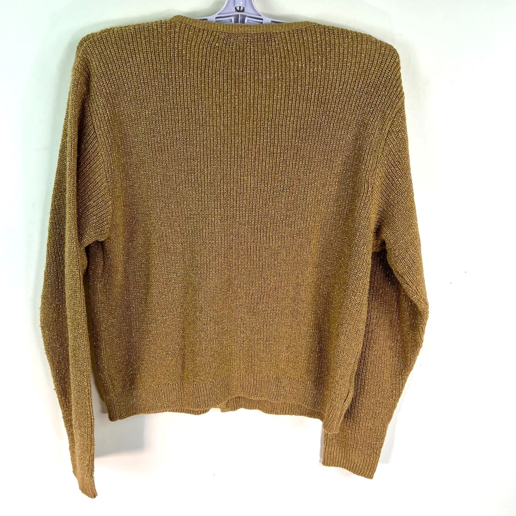 Vintage VINTAGE Sharon Anthony Gold Metallic Cardigan Sweater Women Size L 80s 90s Classic Size L / US 10 / IT 46 - 7 Thumbnail