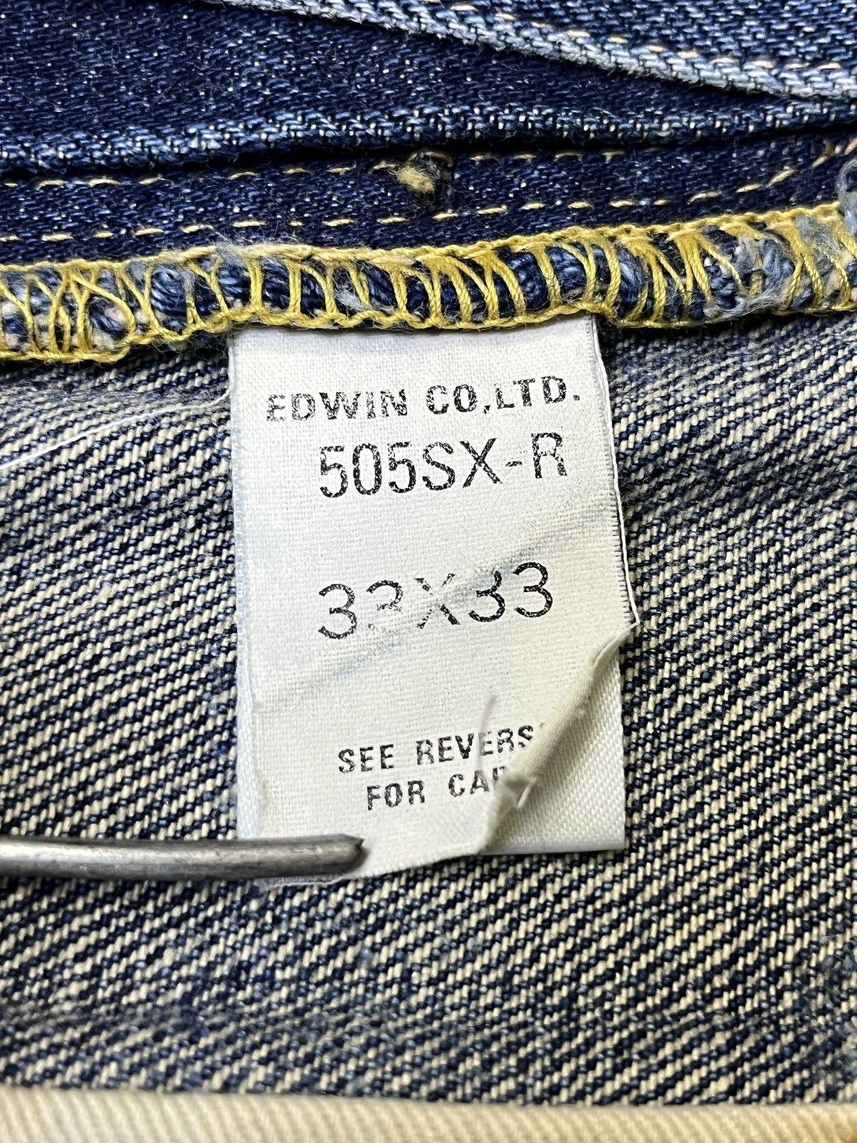 Edwin VINTAGE EDWIN 505SX-R DISTRESSED REDLINE SELVEDGE JEANS Size US 33 - 17 Thumbnail