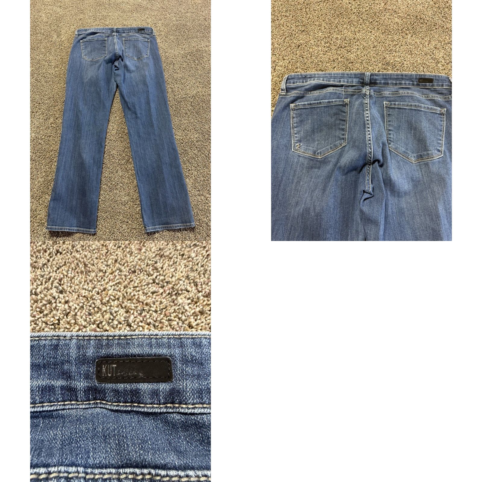 Vintage KUT from the Kloth Boyfriend Jeans Size 18 Blue Denim Flex Distress Women's Jeans Regular 5-Pocket Design Inseam 32 in Adult Women Size 40" / US 18 - 9 Thumbnail