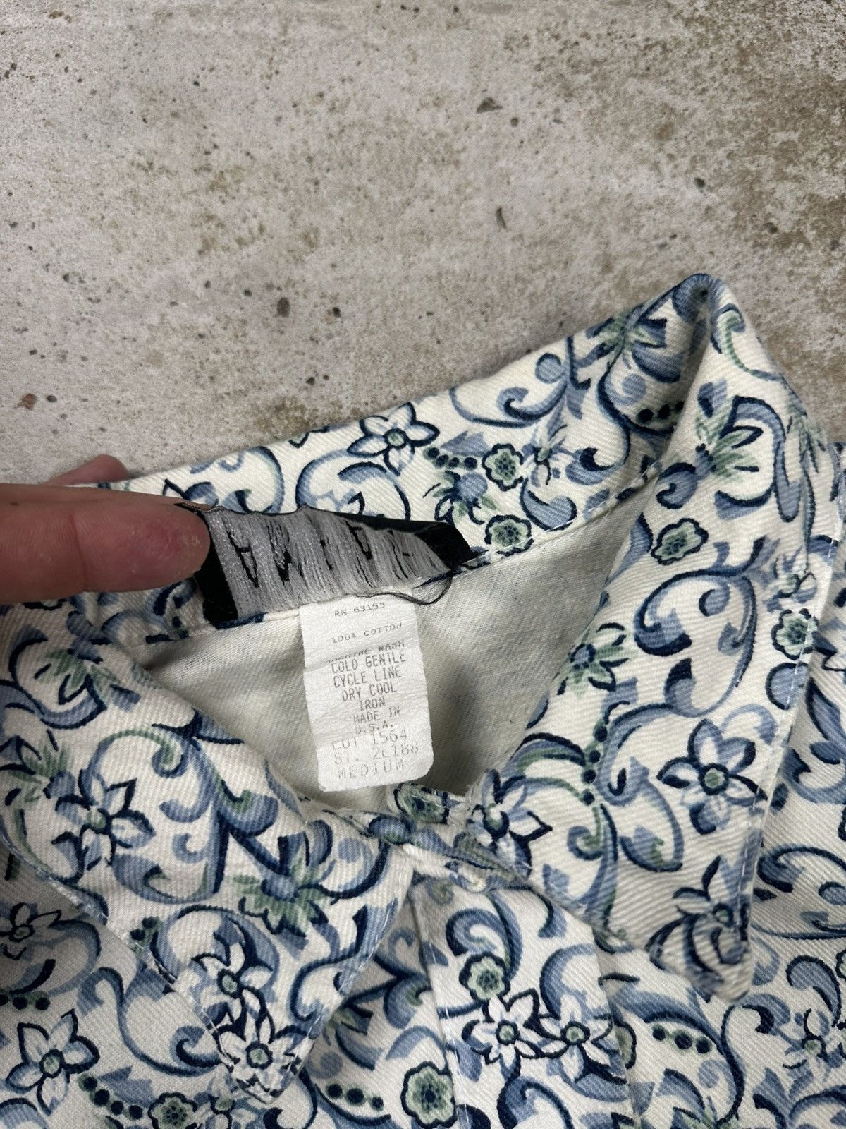 Other Vintage 90s Rampage Floral Print Cropped Denim Jeans Jacket Size M / US 6-8 / IT 42-44 - 9 Thumbnail