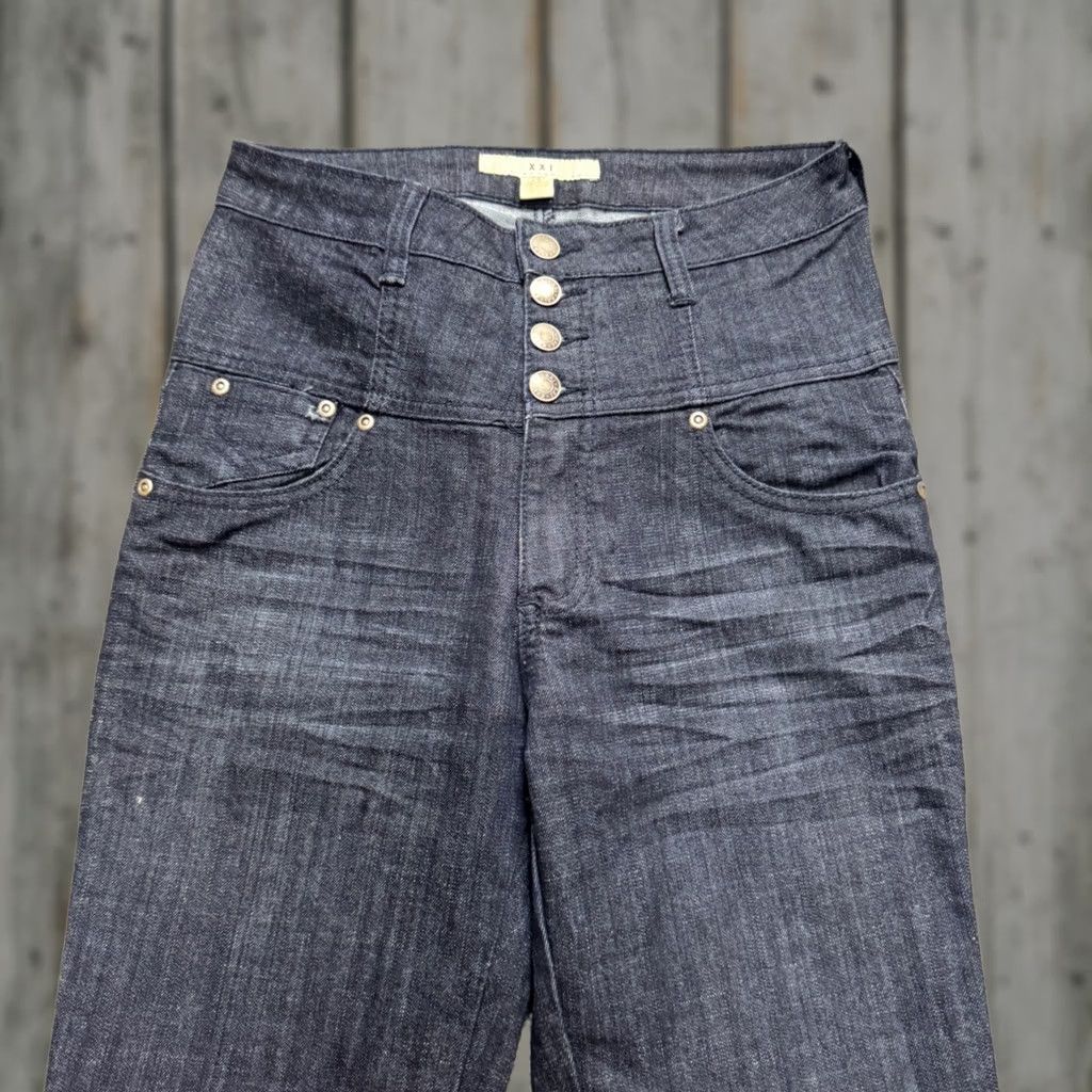 Denime Y2K Denim Jeans Womens 28 High-waisted Dark Wash Multi-button Closure 90s Womens Jeans, Distressed, Unbranded Size 28" / US 6 / IT 42 - 1 Thumbnail
