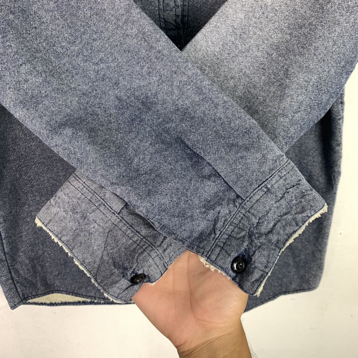 Japanese Brand × Vintage Vintage Neverge Button Up Jeans Shirt Size US L / EU 52-54 / 3 - 7 Thumbnail