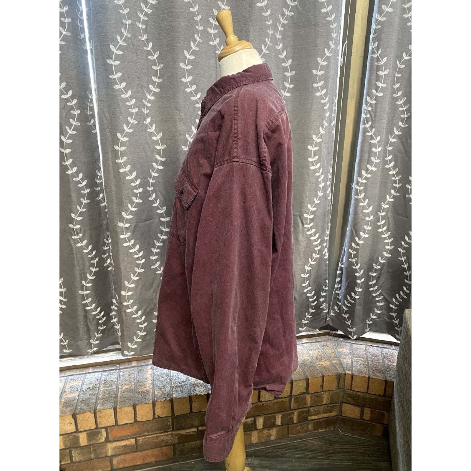 Vintage VINTAGE L.L.Bean Mens Shacket Barn Chore Shirt Jacket Burgundy 2XL Button-Up Long Sleeve Cotton Canvas Lined Pockets Winter Fall Spring Retro Size US XXL / EU 58 / 5 - 2 Thumbnail