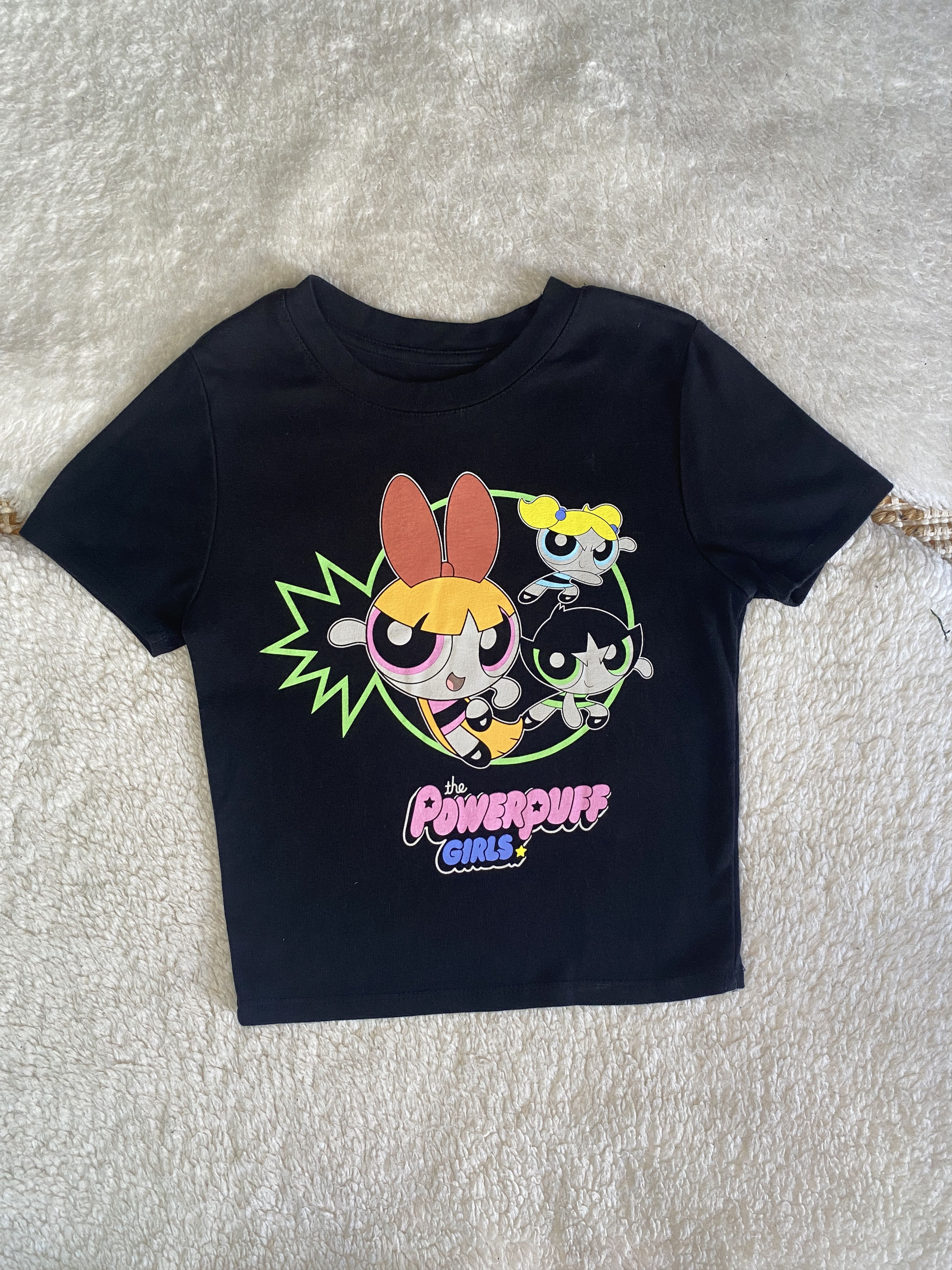 Cartoon Network Powerpuff Girls Black Graphic Crop Top T-Shirt Size Small Size S / US 4 / IT 40 - 1 Thumbnail