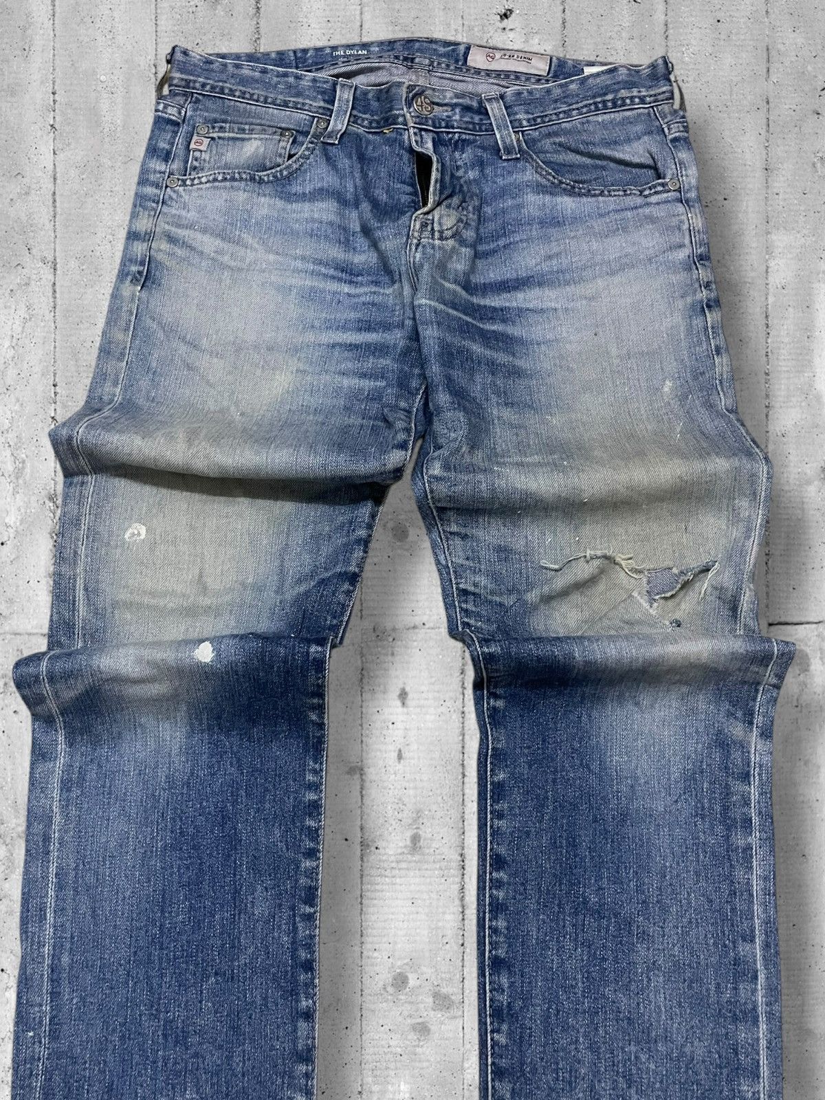 Designer × Other Vintge Designer Adriano Goldschimied Distressed Splash Denim Size US 31 - 4 Thumbnail