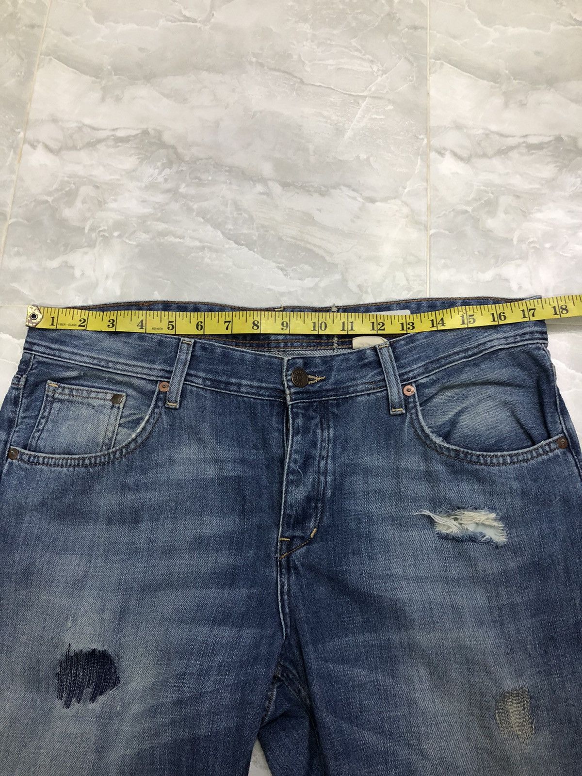 H&M H&M Boyfriend Distressed Boro Stitch Jeans Size US 35 - 17 Thumbnail