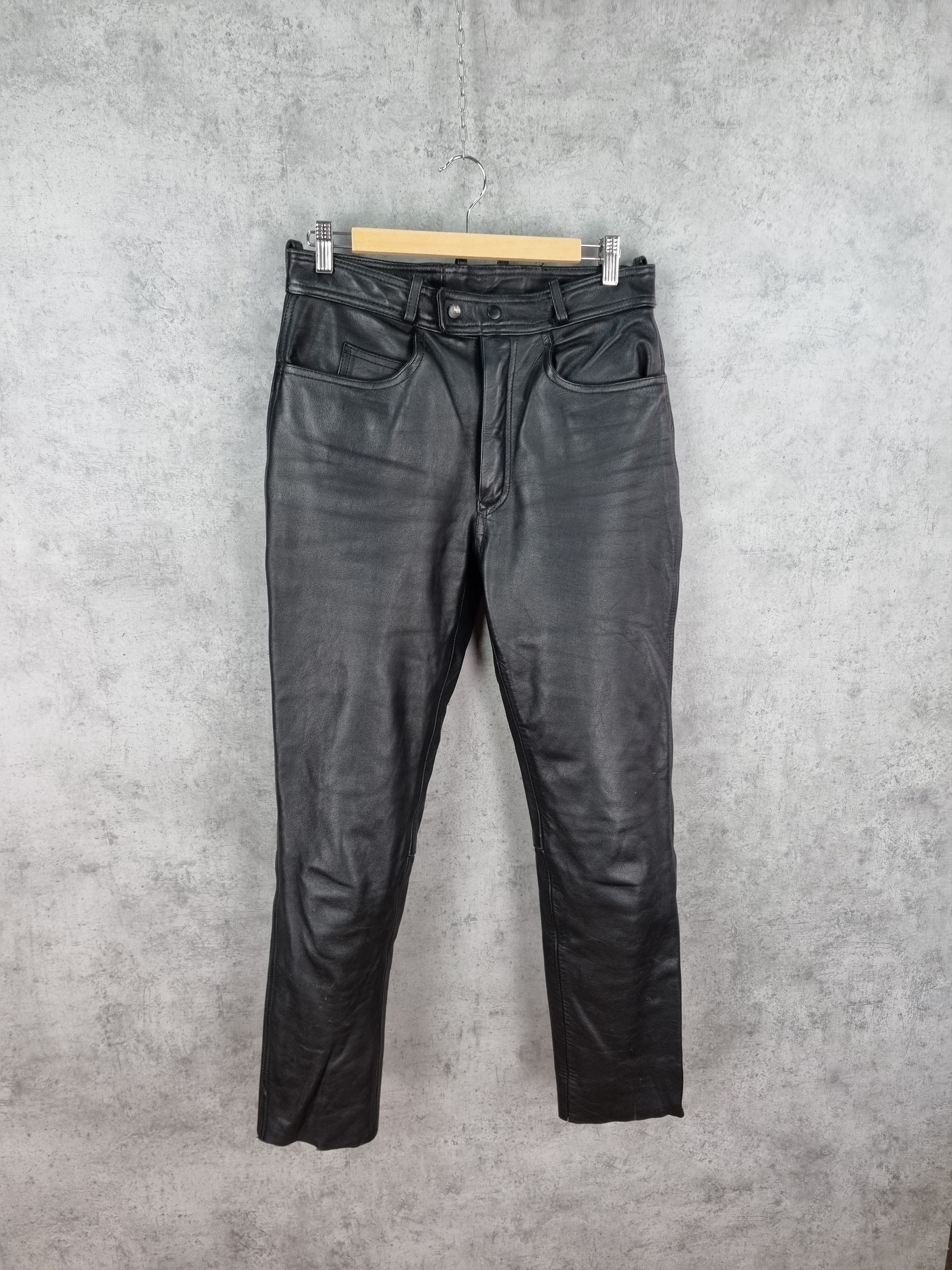 Genuine Leather × Vintage High Waist Leather Retro Pants. Size US 34 / EU 50 - 13 Thumbnail