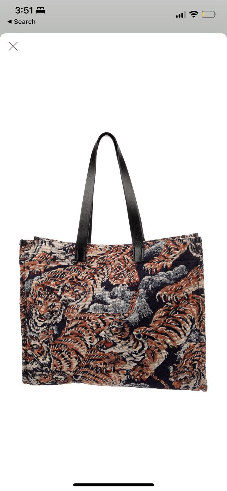 Kenzo KENZO Canvas Tapestry Tiger Tote Size ONE SIZE - 5 Preview