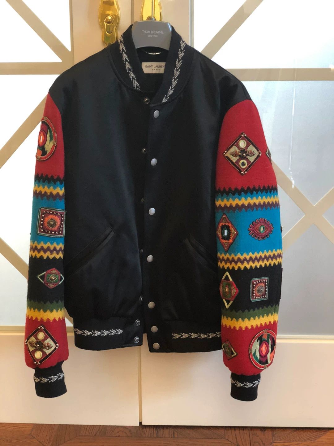 Saint Laurent Paris Saint Laurent Paris Heavy Industry Ethnic Style Baseball Jacket Size US S / EU 44-46 / 1 - 1 Thumbnail