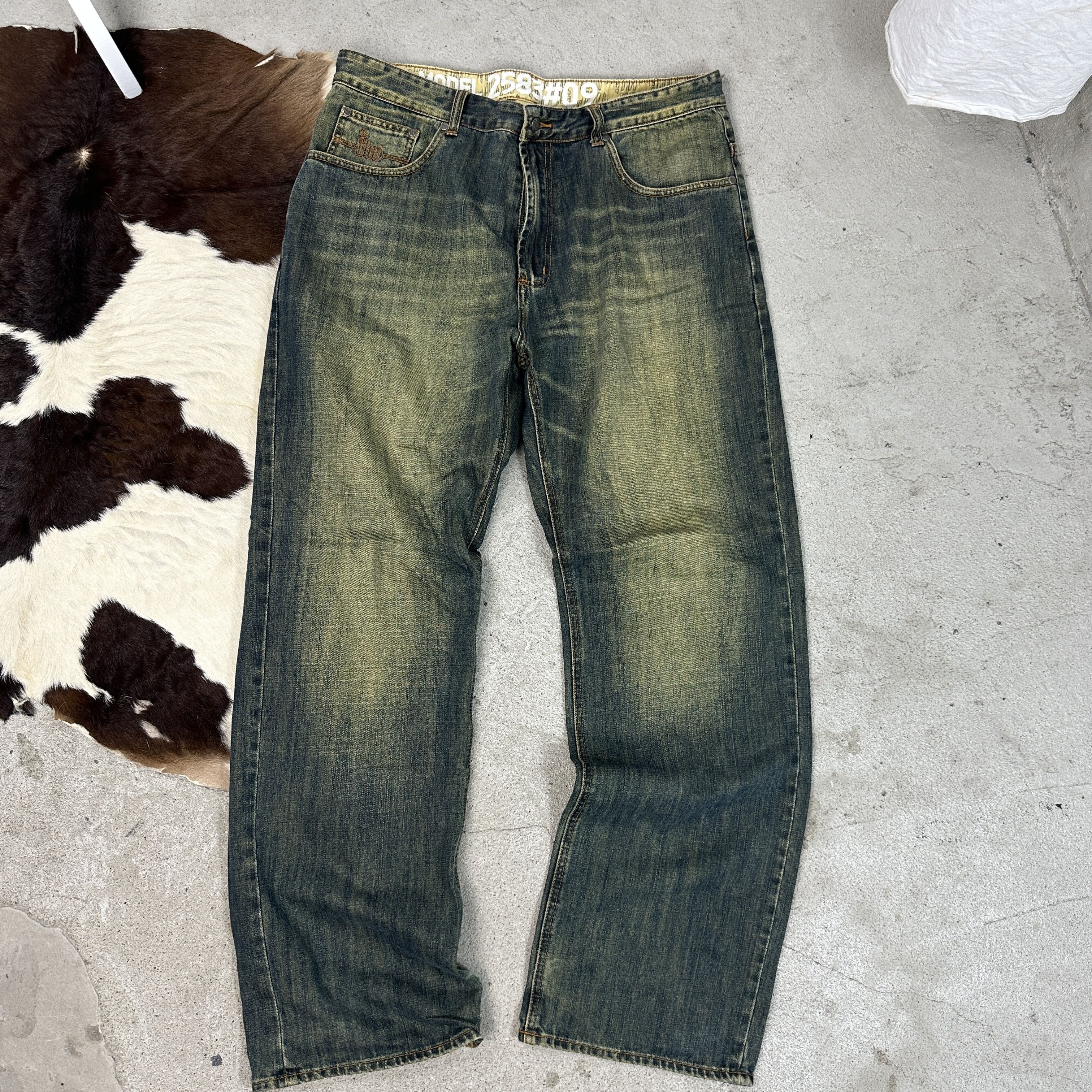 Vintage Vintage Denim Rotten Green Wide Leg Baggy Y2K Jeans Size 25" / US 0 / IT 36 - 5 Thumbnail