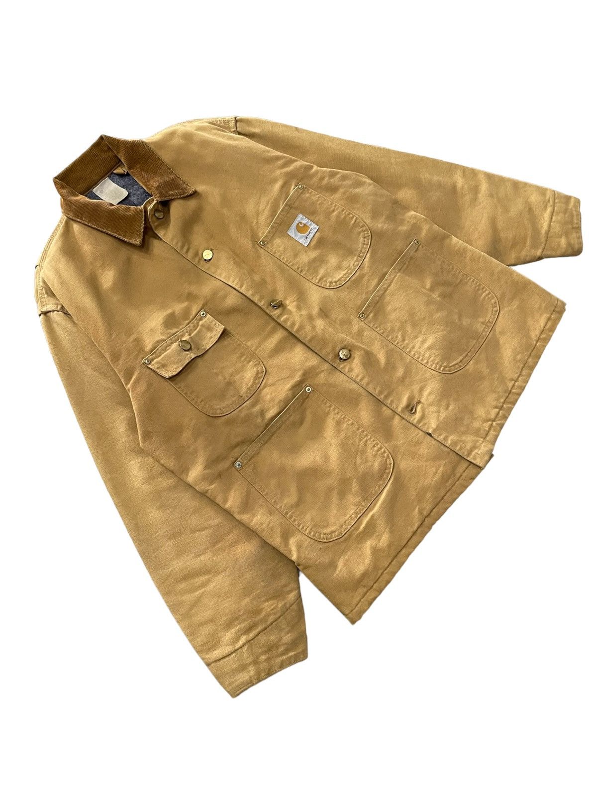 Carhartt × Vintage 80s Vintage Carhartt Blanked Lined Chore Jacket Made In USA Size US L / EU 52-54 / 3 - 7 Thumbnail