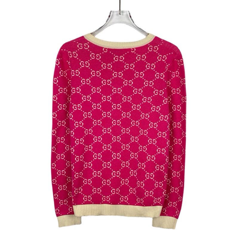 Gucci Gucci Pink logo double G full print long-sleeved cotton kni Size US S / EU 44-46 / 1 - 2 Thumbnail
