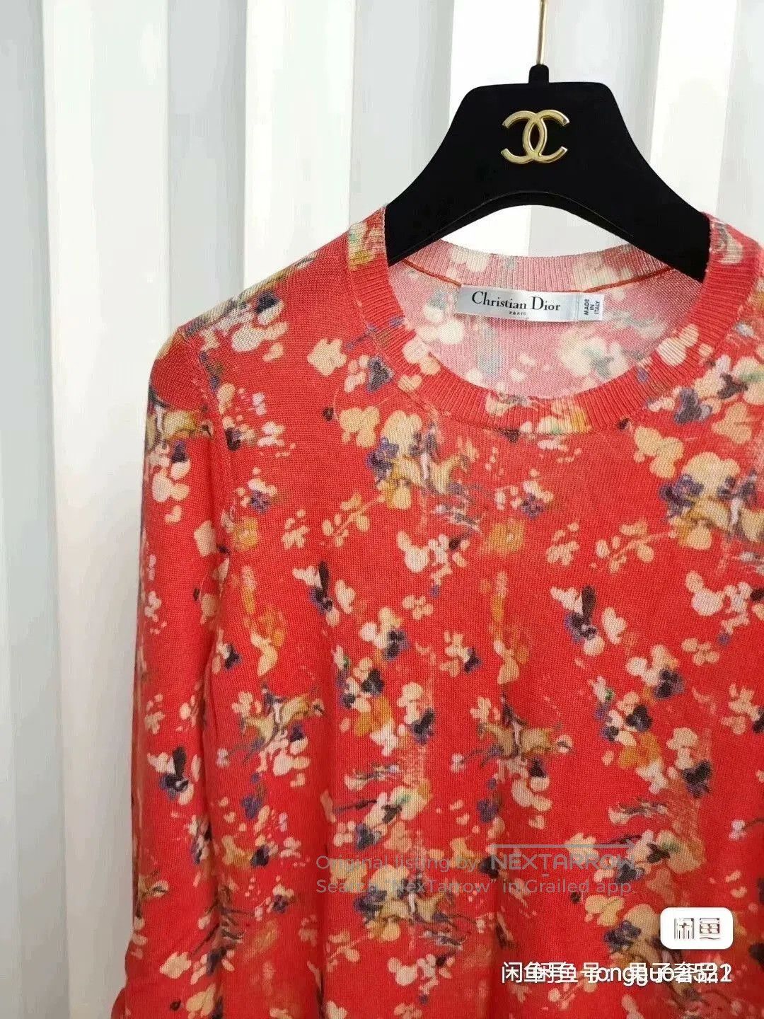 Dior dior floral knit sweater with drawstring cuffs. Size M / US 6-8 / IT 42-44 - 4 Thumbnail