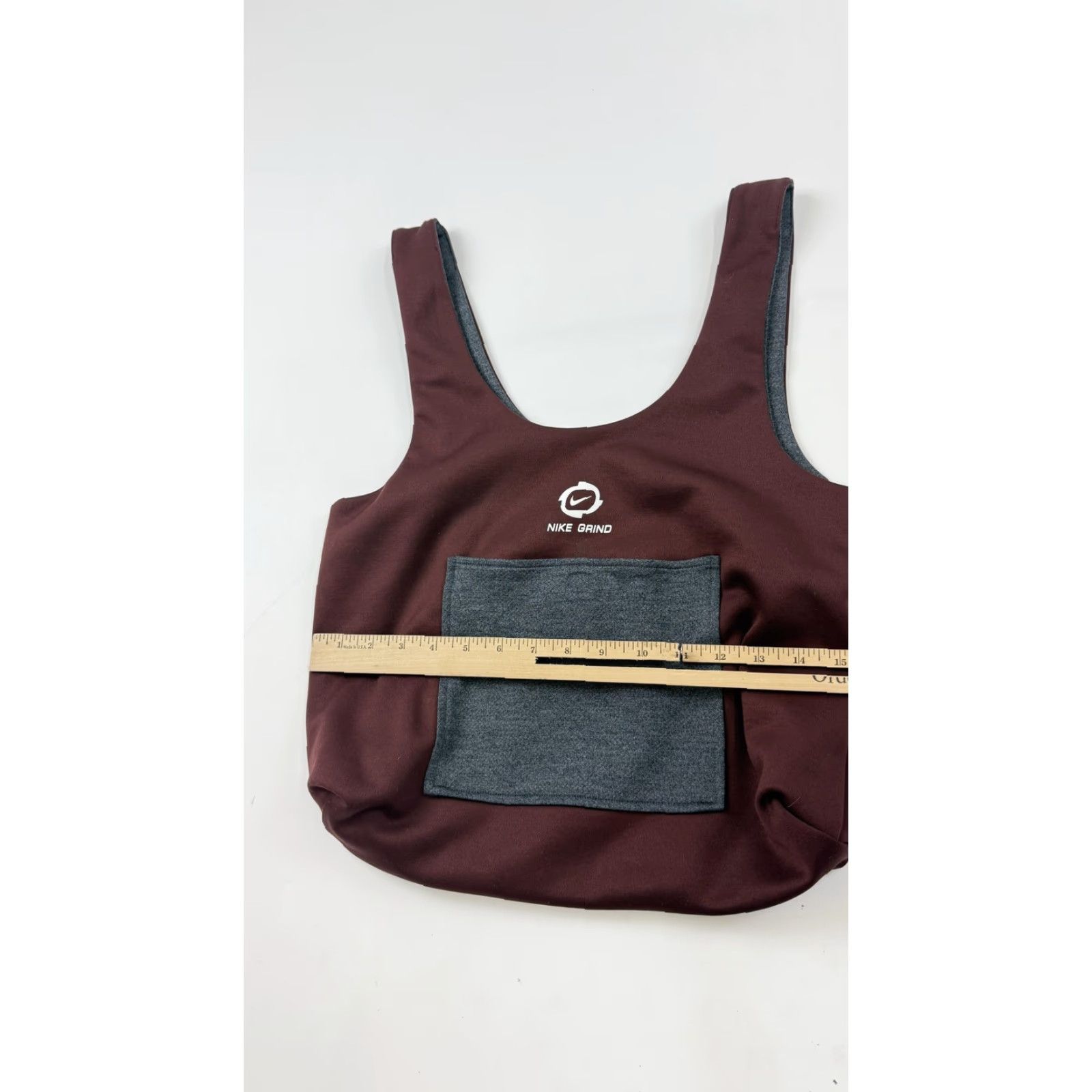 Nike Nike Grind Looptworks Tote Bag - Move To Zero Recycled Upcycled Burgundy Gray Tote, 17x14, Women, Large, Red Straps, Jersey Exterior, Gray Lining Size ONE SIZE - 7 Thumbnail
