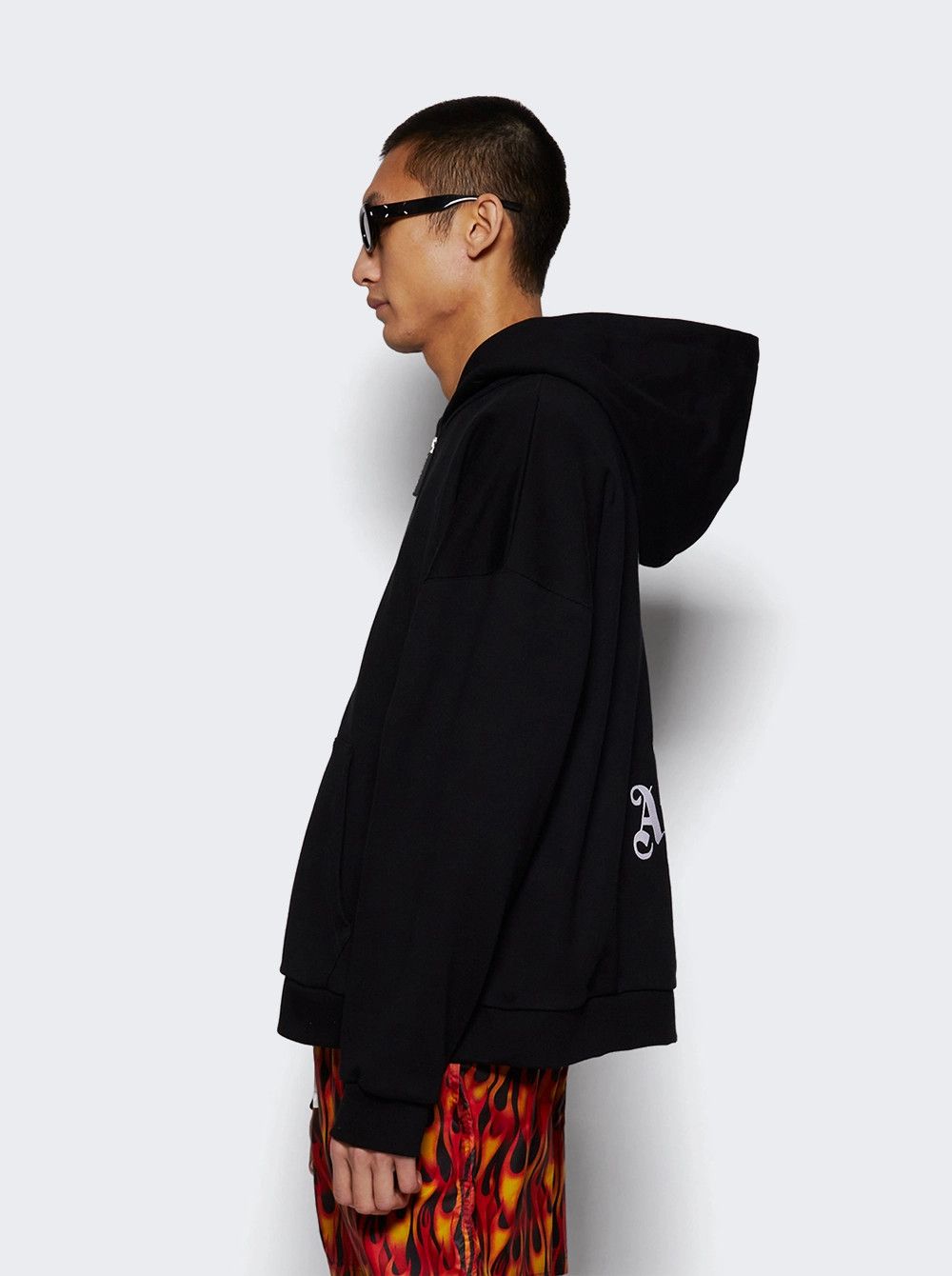 Palm Angels o1mle0226 Ivy Pin Up Zipped Hoodie in Black Size US XXL / EU 58 / 5 - 3 Thumbnail