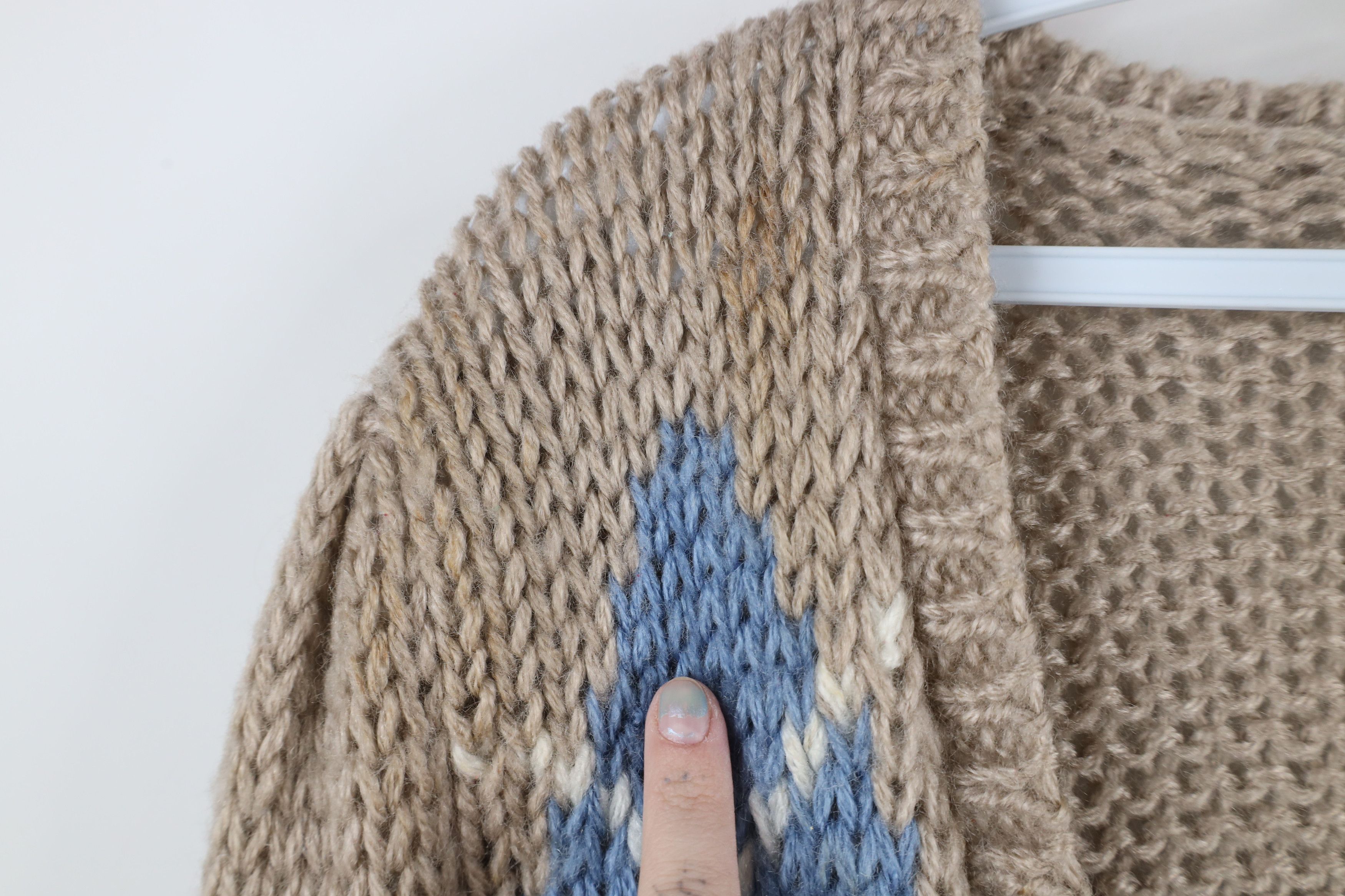 Vintage Vintage 70s Streetwear Knit Argyle Diamond Cardigan Sweater Size M / US 6-8 / IT 42-44 - 4 Thumbnail