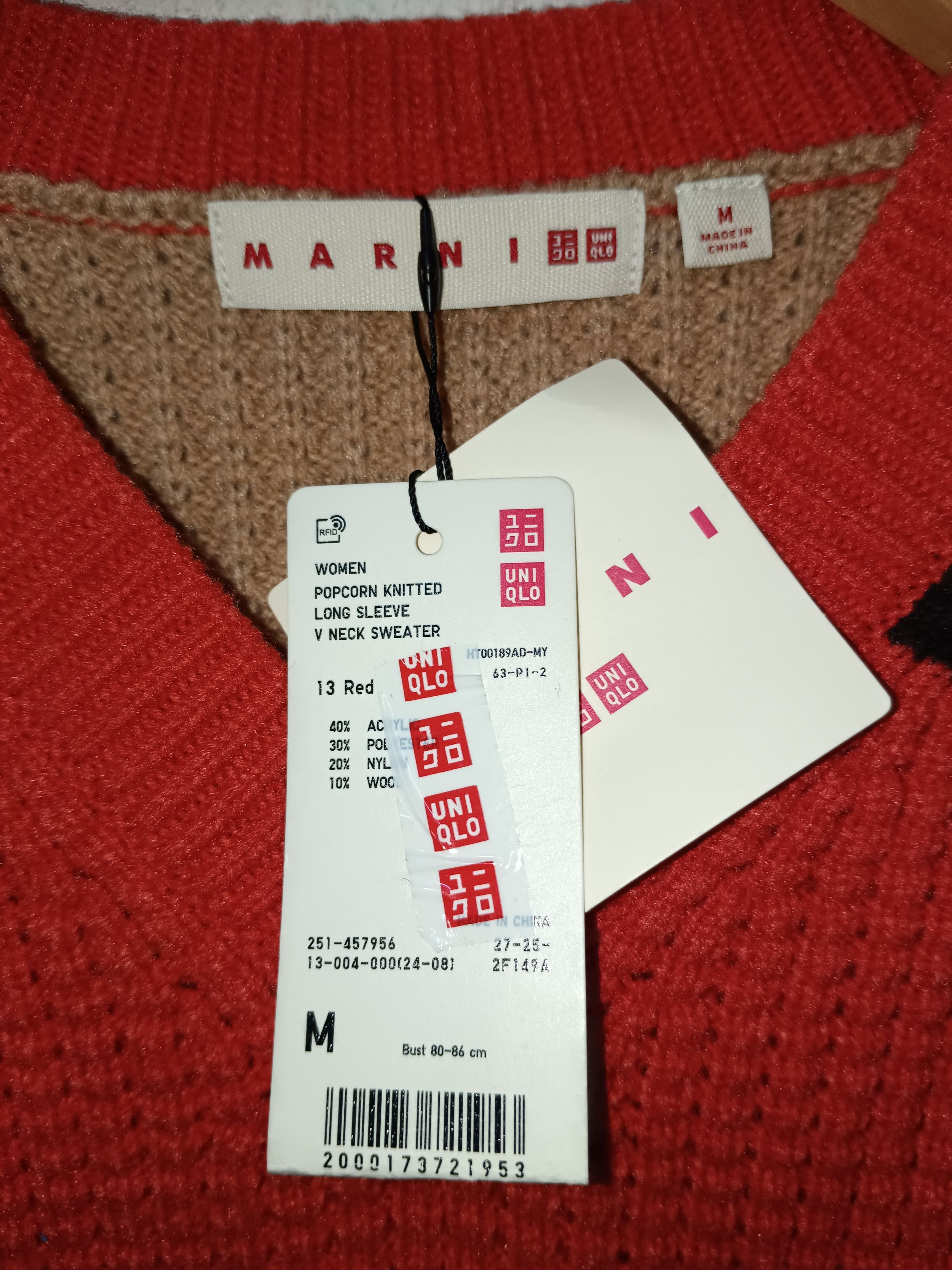 Marni Marni X Uniqlo Popcorn Knitted V Neck Sweater Size US M / EU 48-50 / 2 - 5 Thumbnail