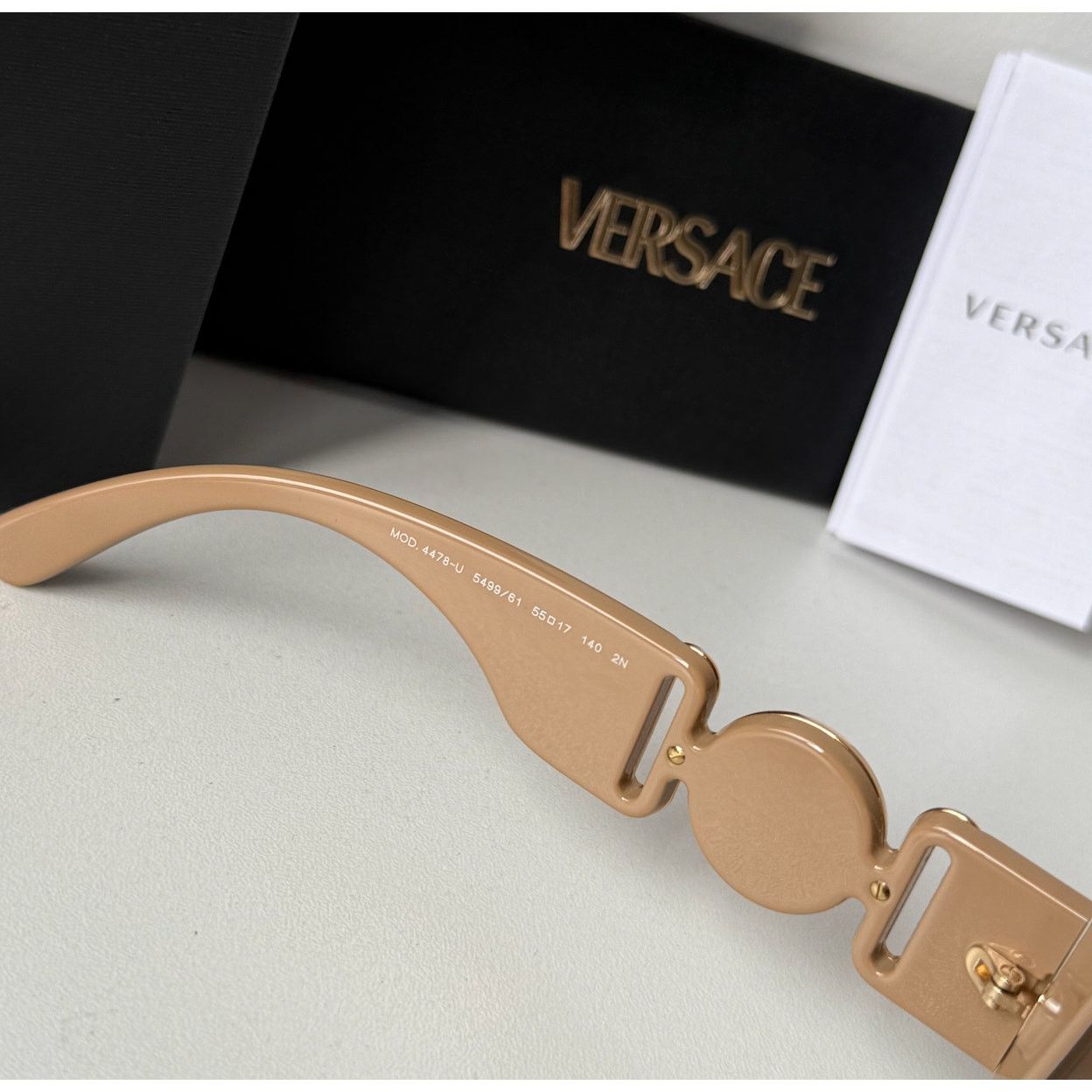 Versace NEW Versace VE4478U Oversized Beige Square Sunglasses Size ONE SIZE - 5 Thumbnail