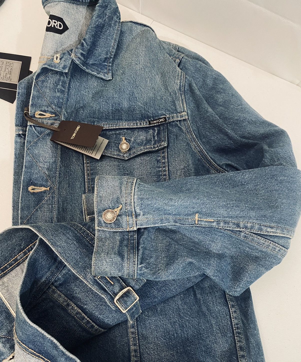 Tom Ford Tom Ford 🇺🇸 LA Icon Washed Denim Trucker Jacket XXL NWT Size US XXL / EU 58 / 5 - 9 Thumbnail