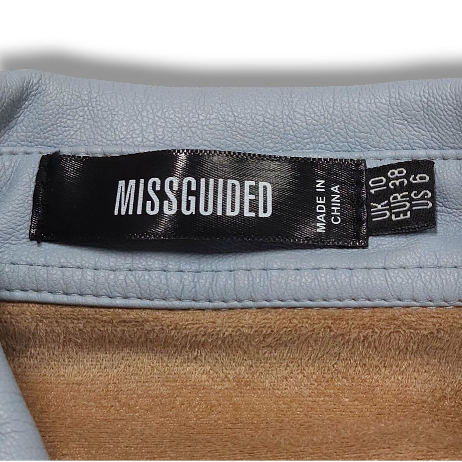 Other EUC Missguided Vegan Leather Shacket Jacket Sz. 6 Baby Blue Size M / US 6-8 / IT 42-44 - 5 Thumbnail