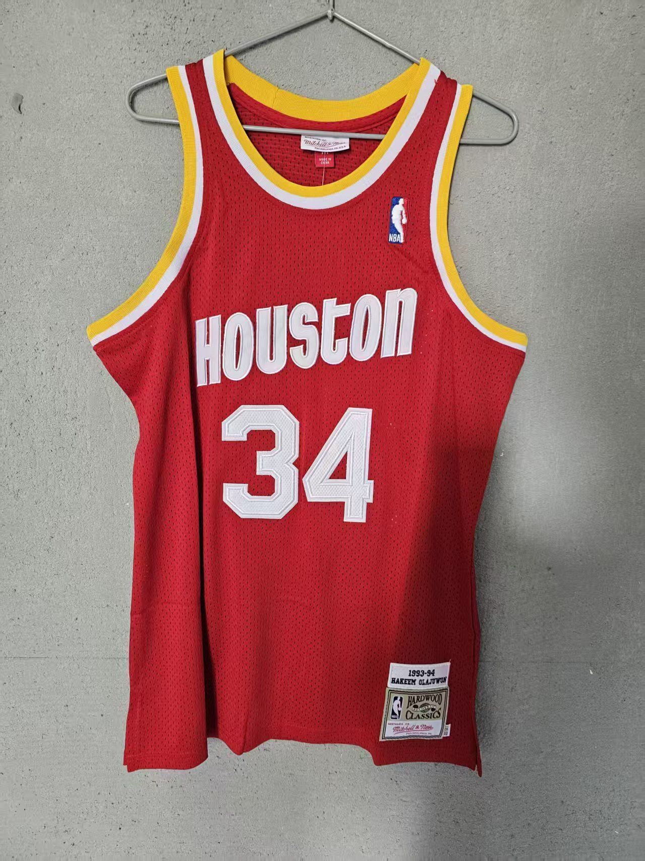 NBA Hakeem Olajuwon Houston Rockets 34 Double Stitched Size US XL / EU 56 / 4 - 1 Thumbnail