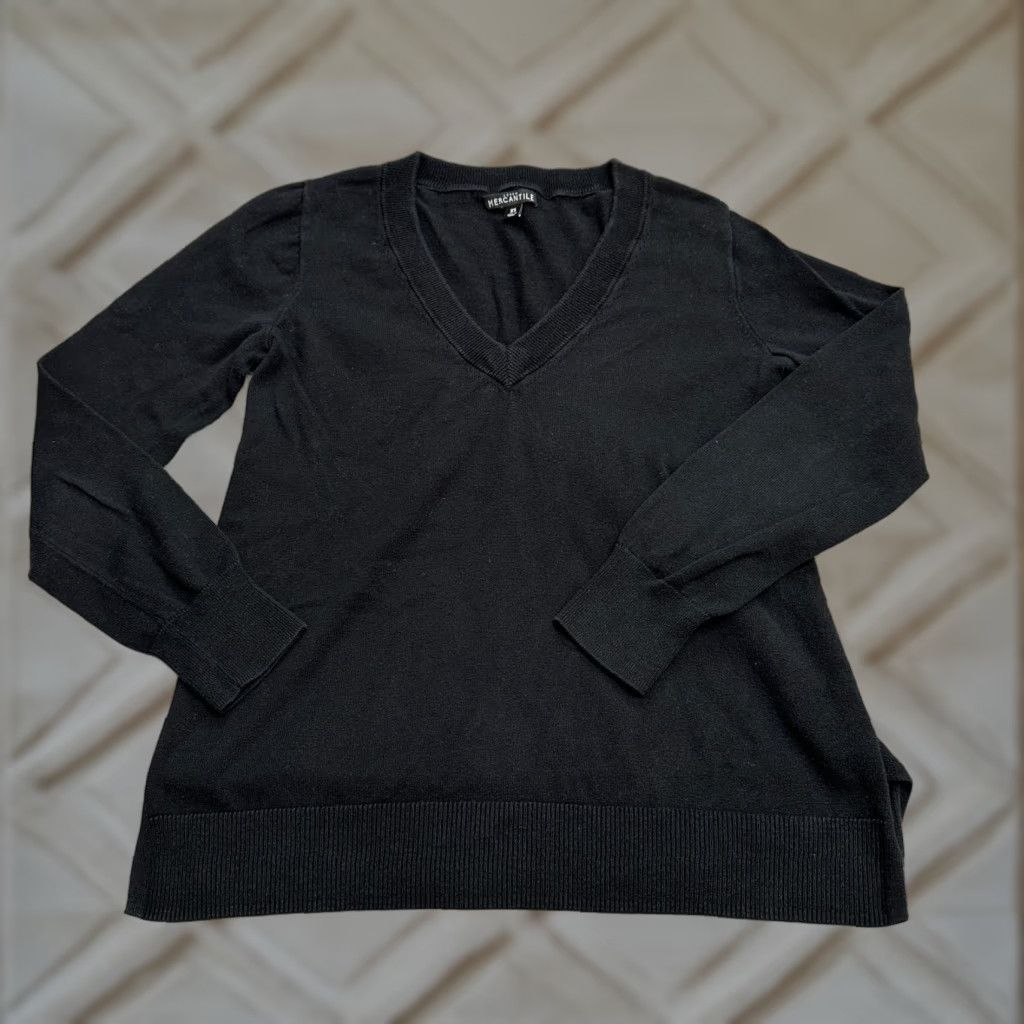 J.Crew J.CREW Pullover Sweater Womens XS Black V-Neck Knit Casual Lightweight Classic Size XS / US 0-2 / IT 36-38 - 1 Thumbnail