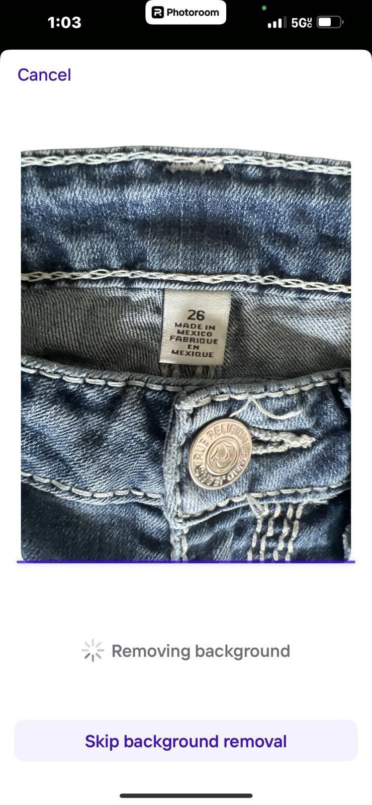 True Religion True Religion Boot Cut Jeans Blue Pockets Stitching Sz 26 Size 26" / US 2 / IT 38 - 5 Thumbnail
