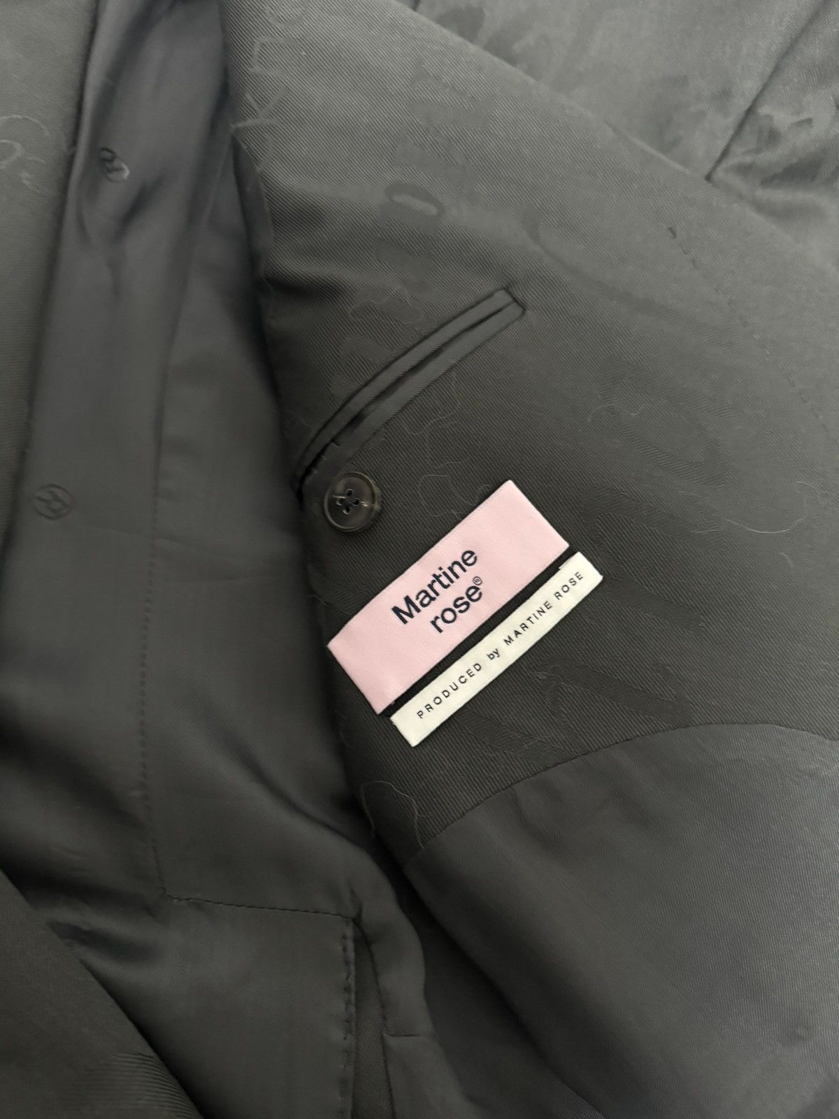 Martine Rose Grey Jacquard Blazer Size 48R - 3 Thumbnail