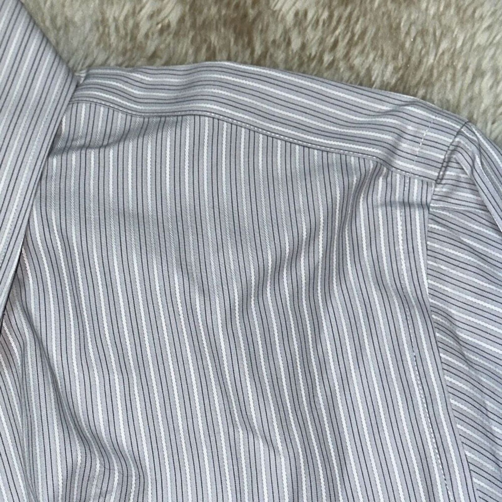 Nordstrom Nordstrom Classic Fit Striped Button Front Shirt | Sz 16 ½ Size US M / EU 48-50 / 2 - 3 Thumbnail