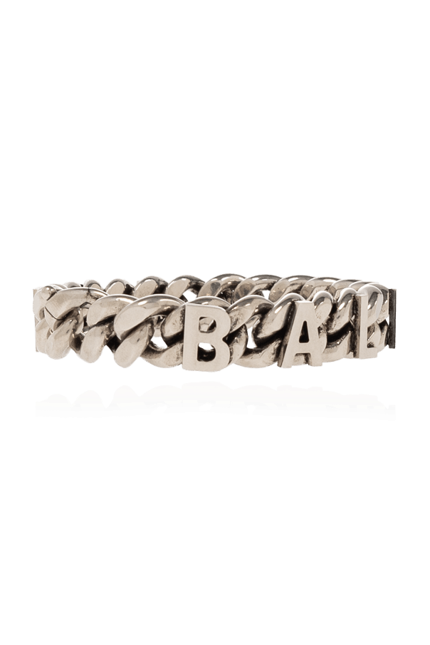 Balenciaga o1srvl11e0425 Size: S / Chain Logo Bracelet in Silver Size ONE SIZE - 1 Thumbnail